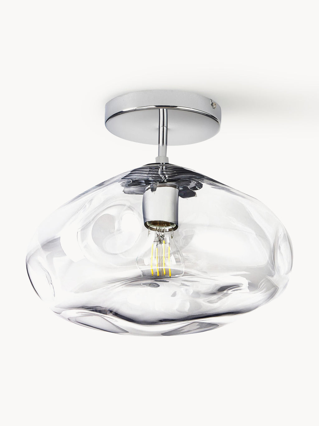 Plafonnier en verre Kol - Transparent, argenté