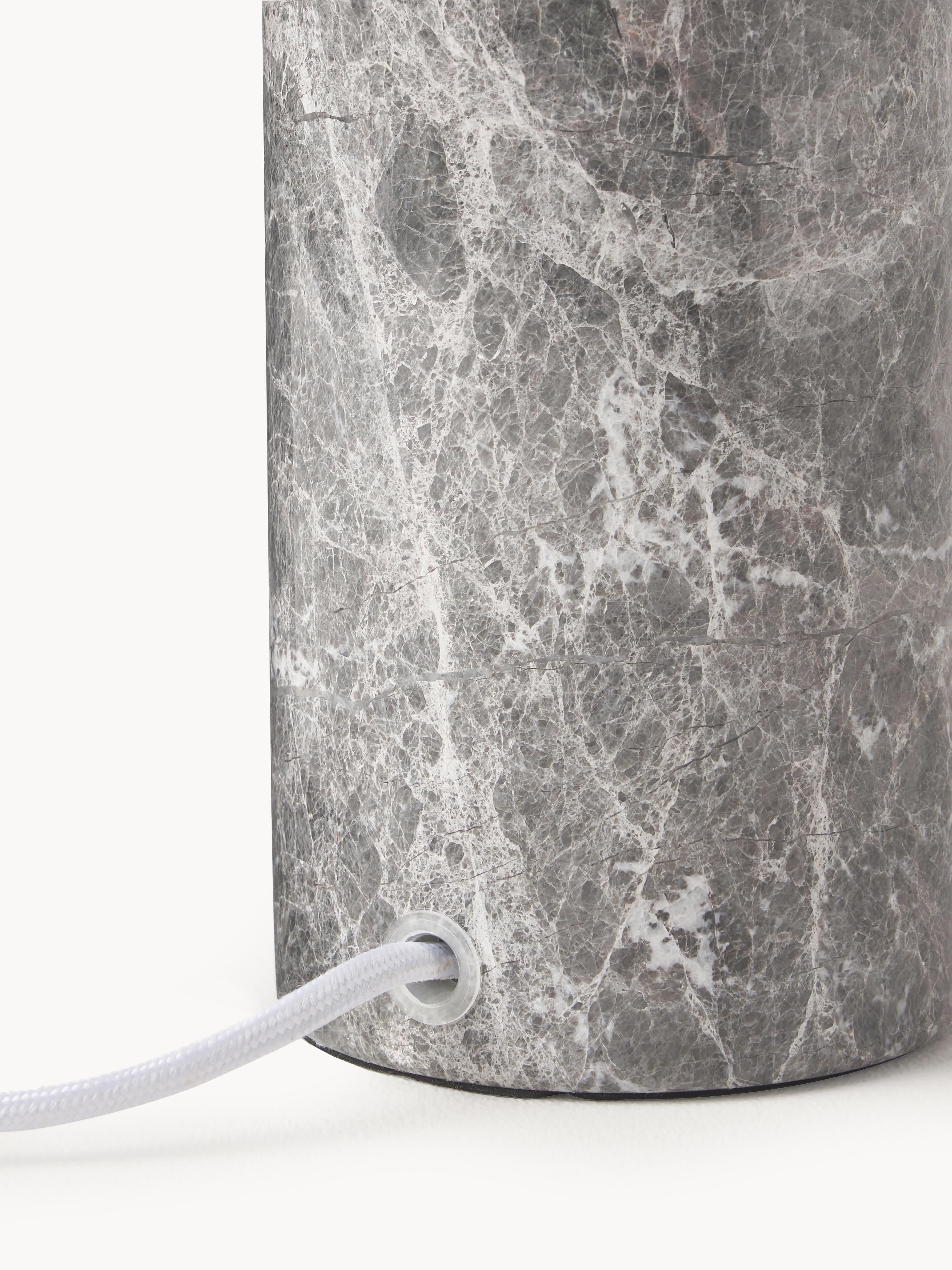 Lampe à poser avec pied en marbre Baldvin - Beige, gris, marbré