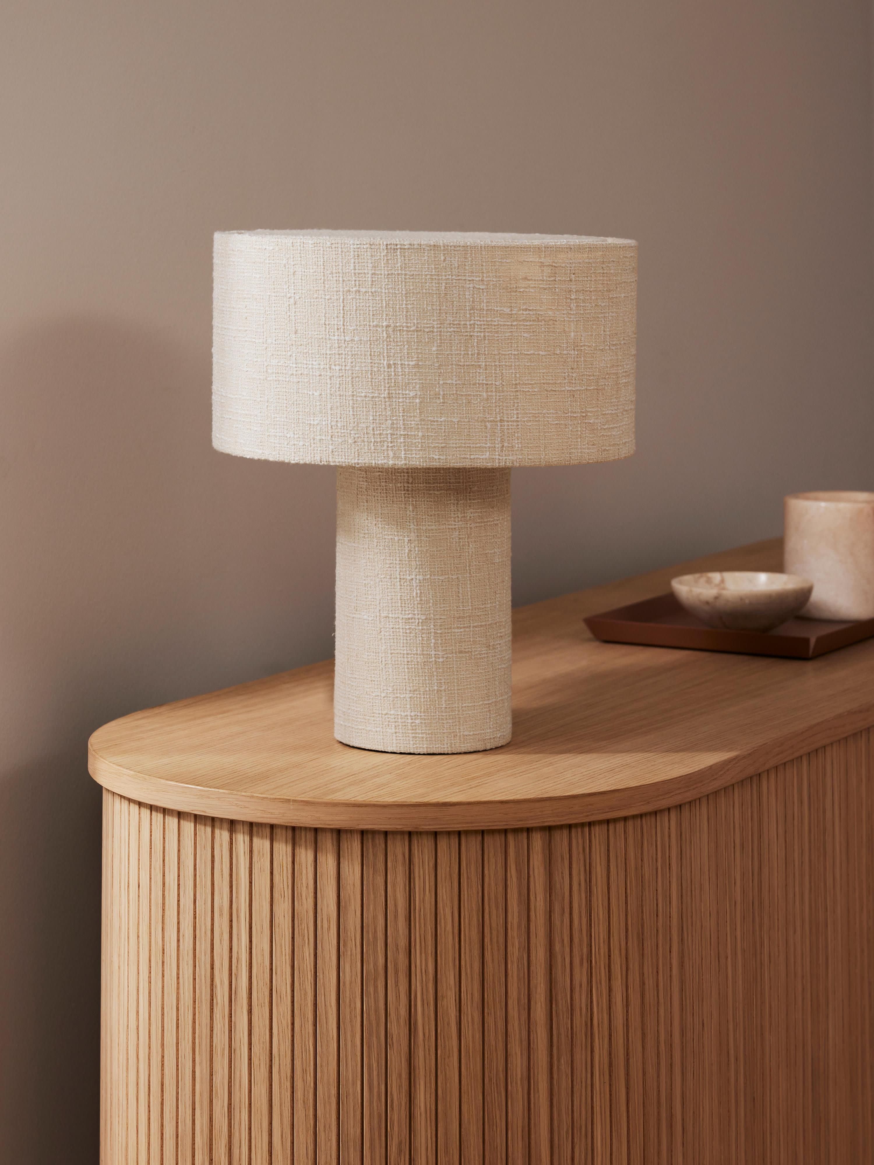 Lampe à poser en bouclette Tomi - Bouclette blanc crème