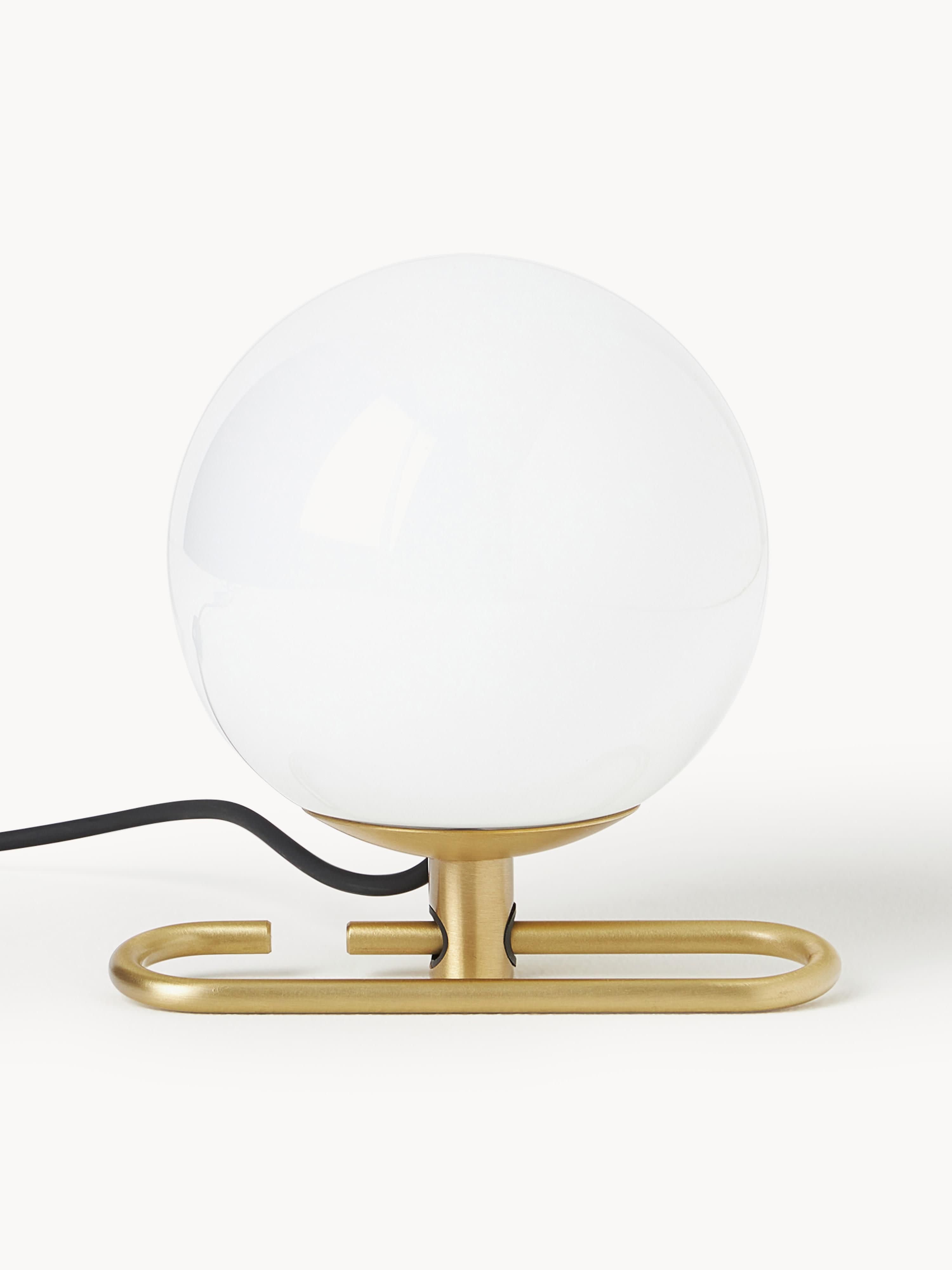 Lampe à poser soufflée bouche nh1217 - Blanc cassé, doré