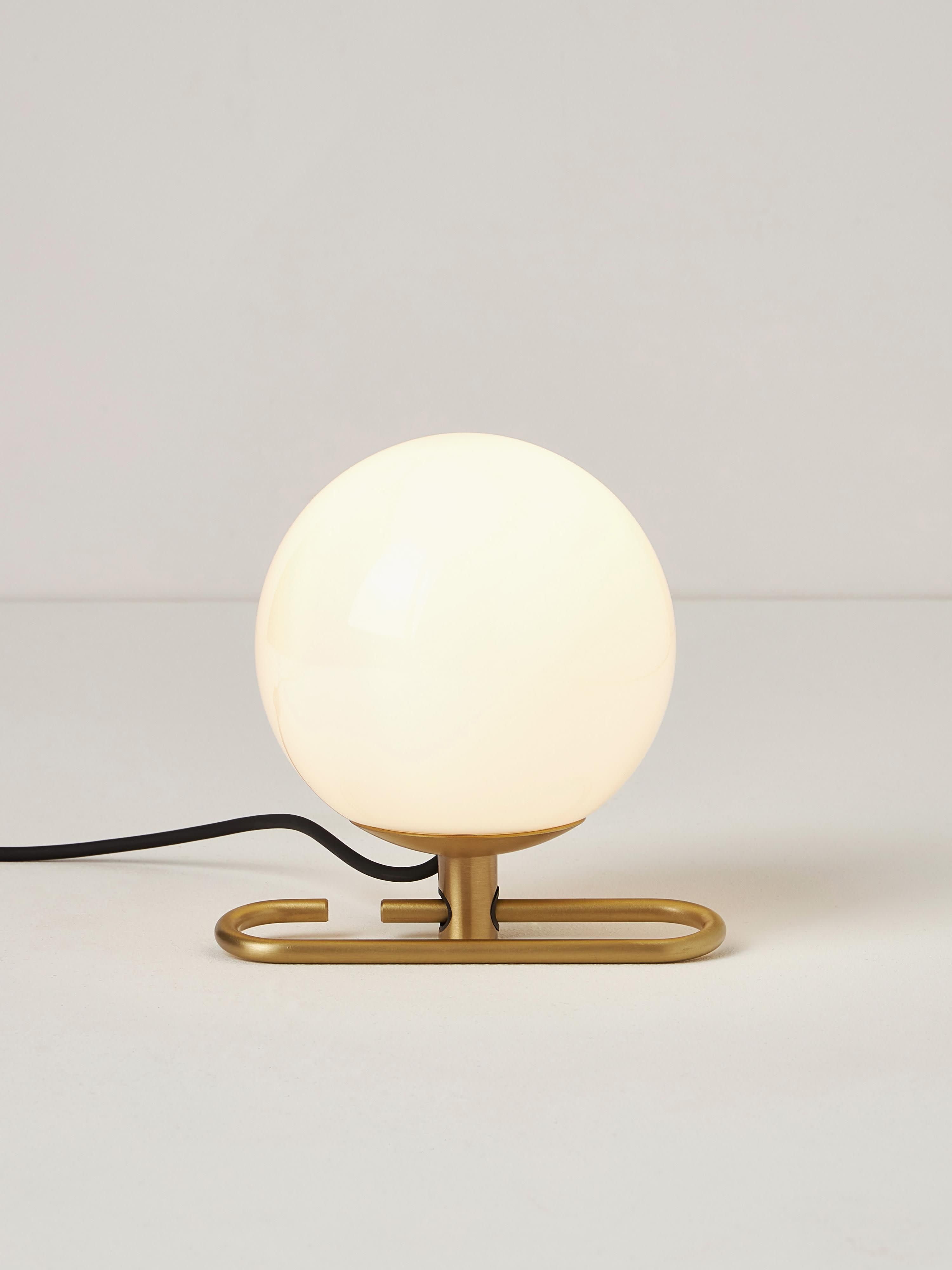 Lampe à poser soufflée bouche nh1217 - Blanc cassé, doré