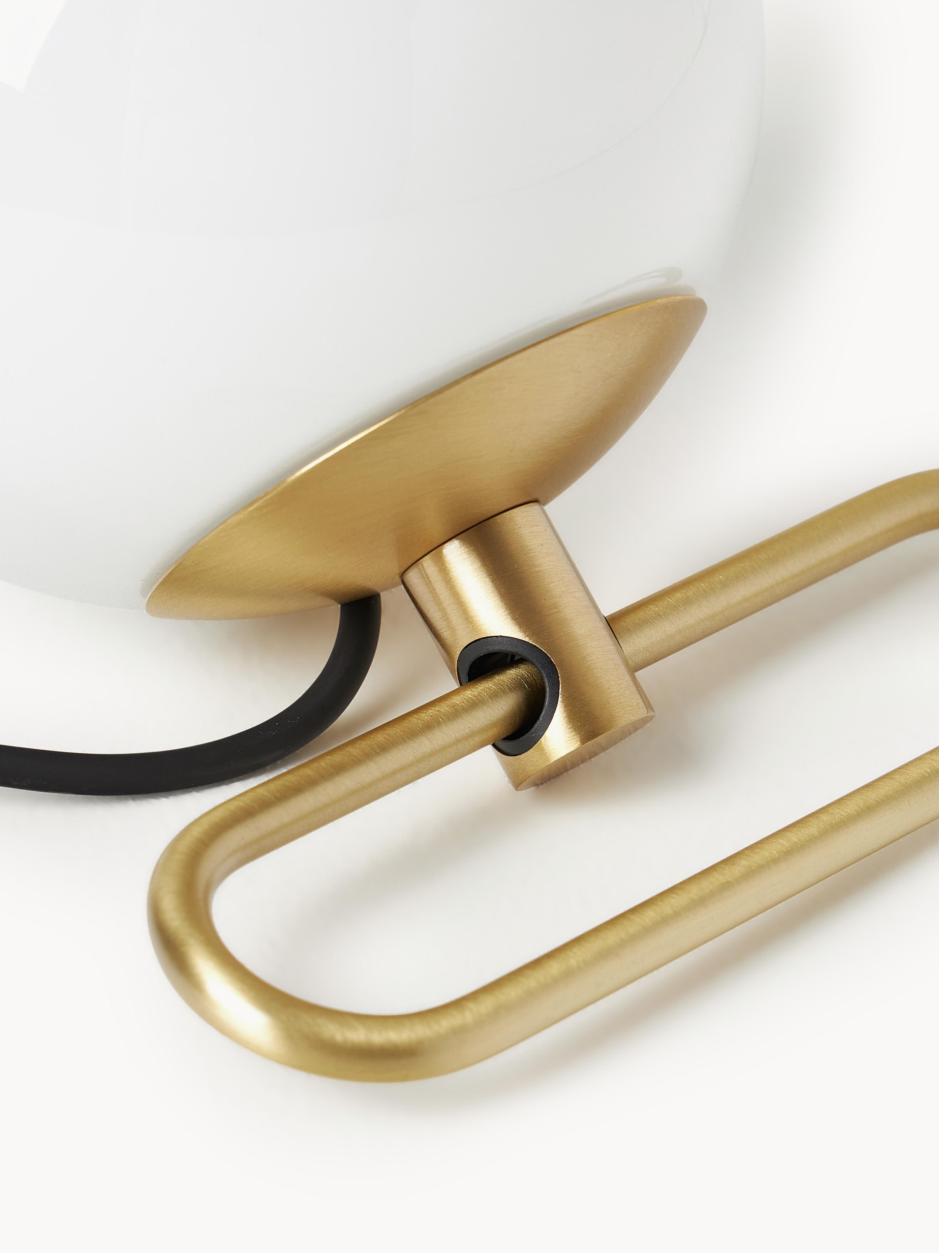 Lampe à poser soufflée bouche nh1217 - Blanc cassé, doré