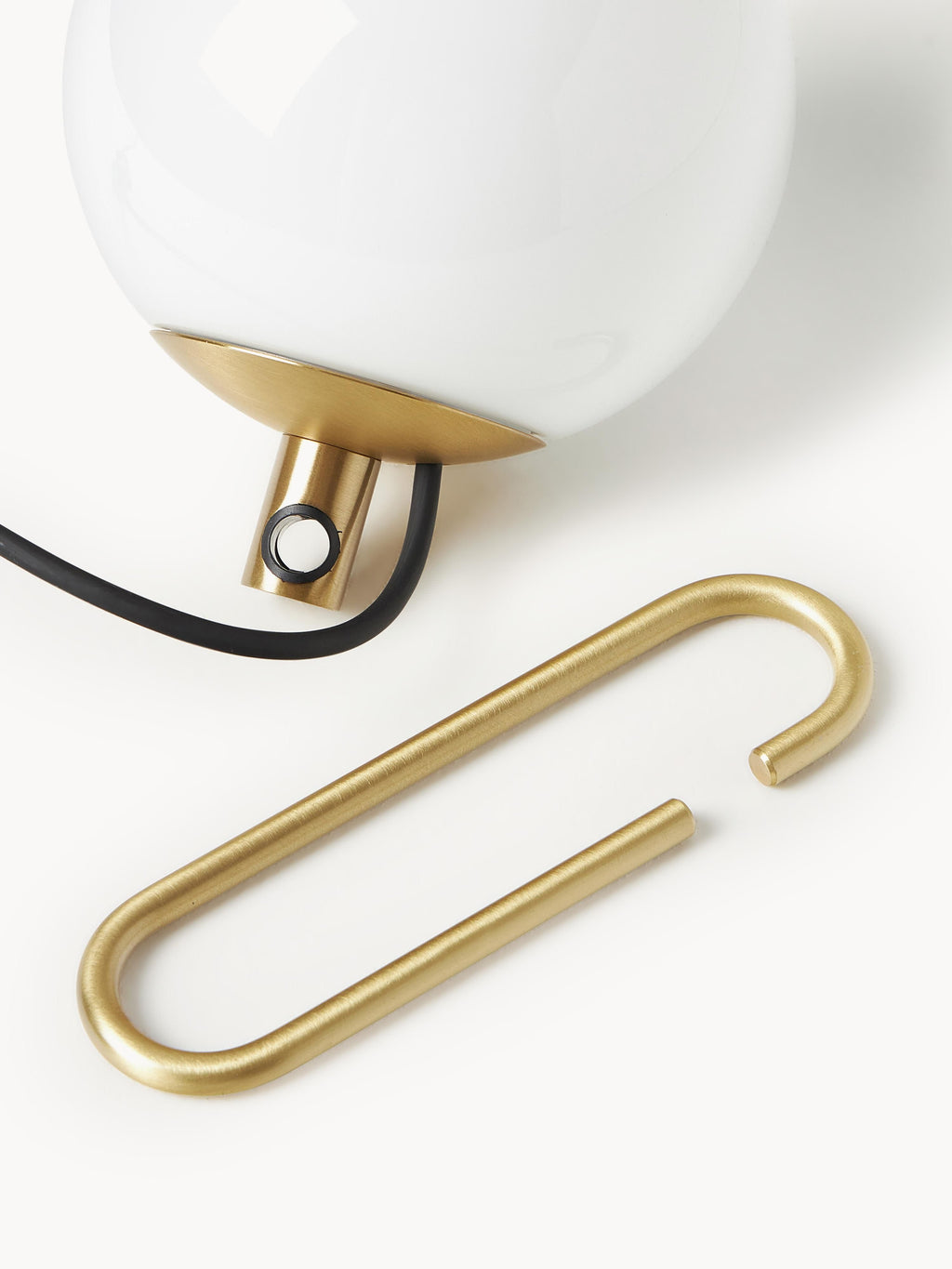 Lampe à poser soufflée bouche nh1217 - Blanc cassé, doré