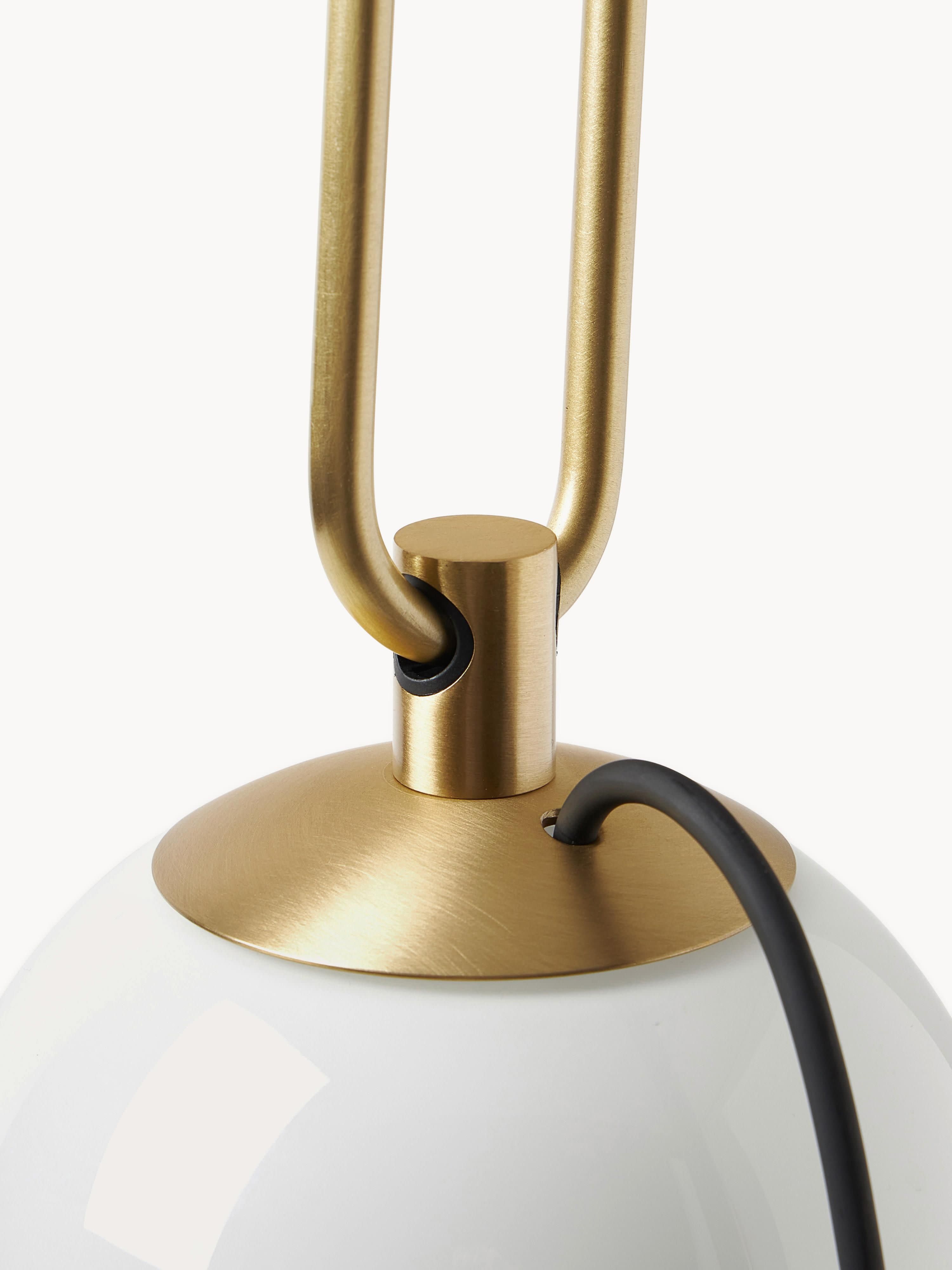 Lampe à poser soufflée bouche nh1217 - Blanc cassé, doré