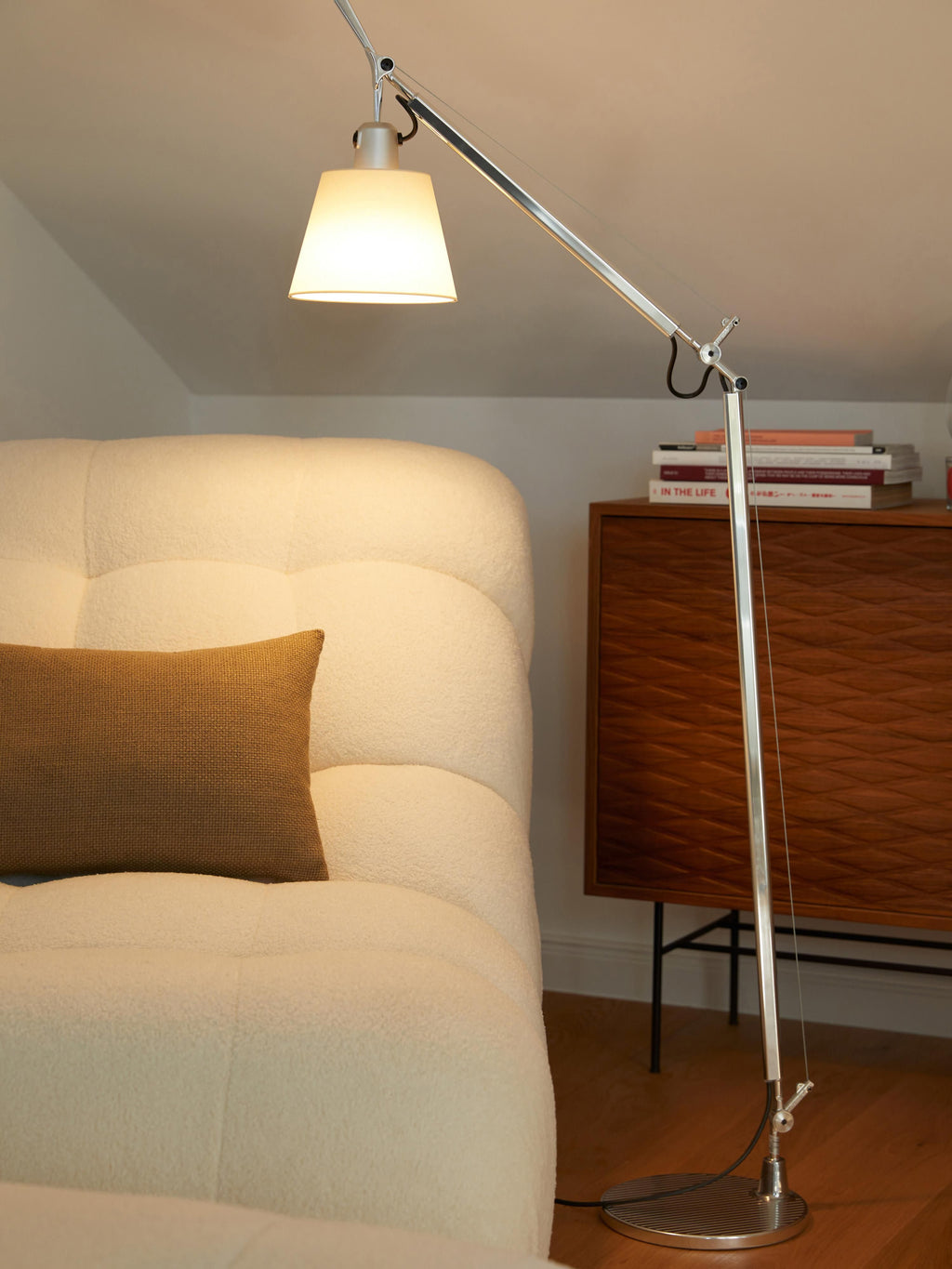 Lampadaire Wright - Aluminium, crème