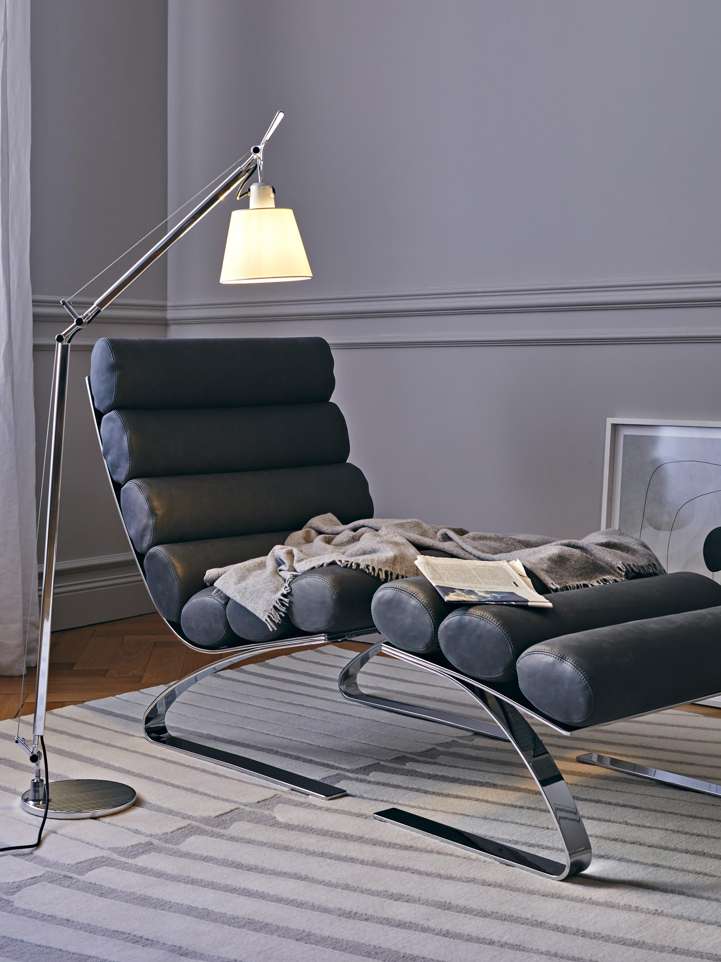 Lampadaire Wright - Aluminium, crème