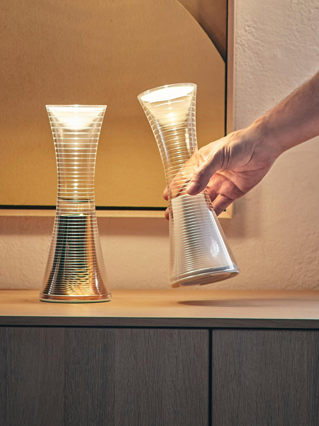 Petite lampe à poser LED Mabon - Transparent, doré