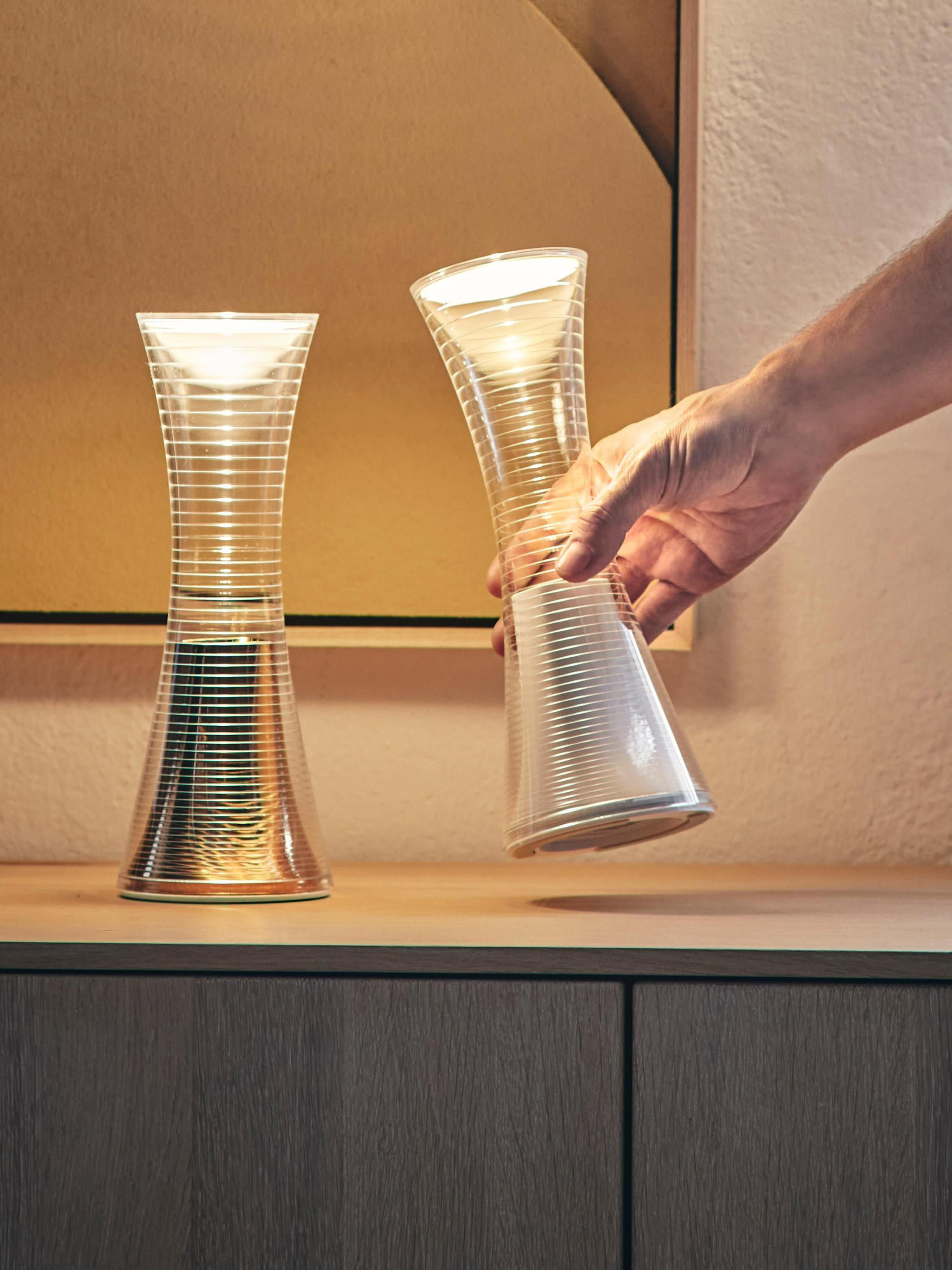 Petite lampe à poser LED Mabon - Transparent, doré
