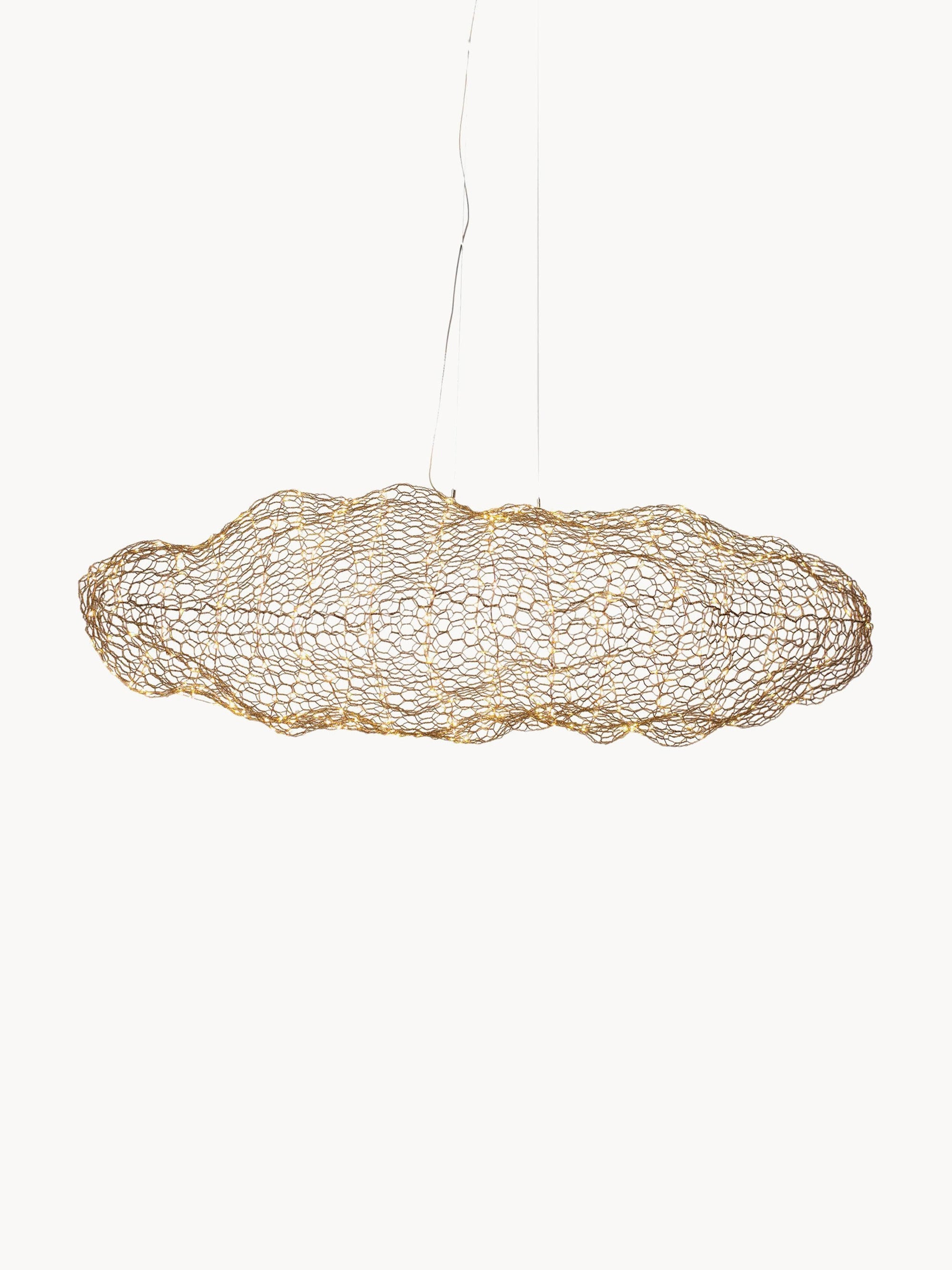 Grande suspension LED Augur, intensité variable - Or laiton
