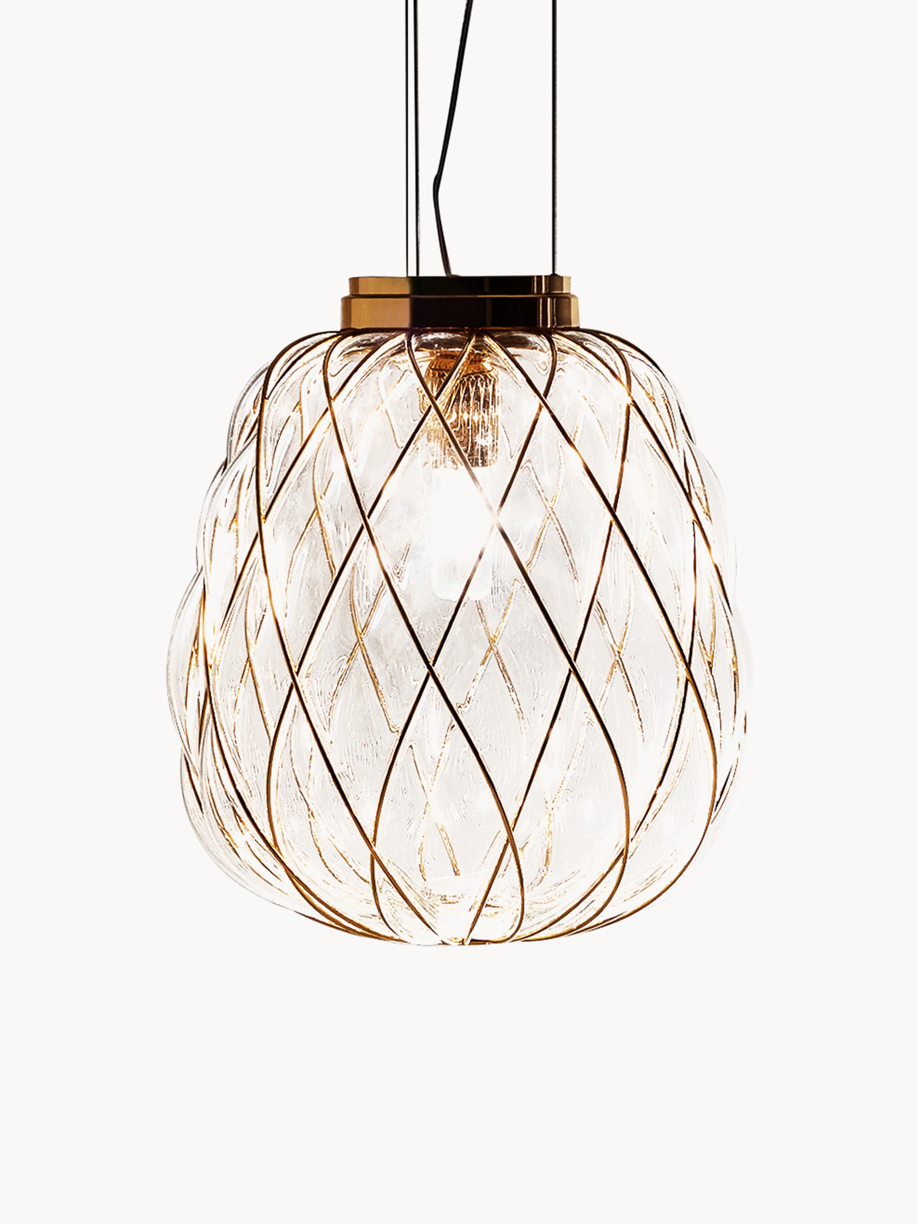 Suspension artisanale Berger - Transparent, doré