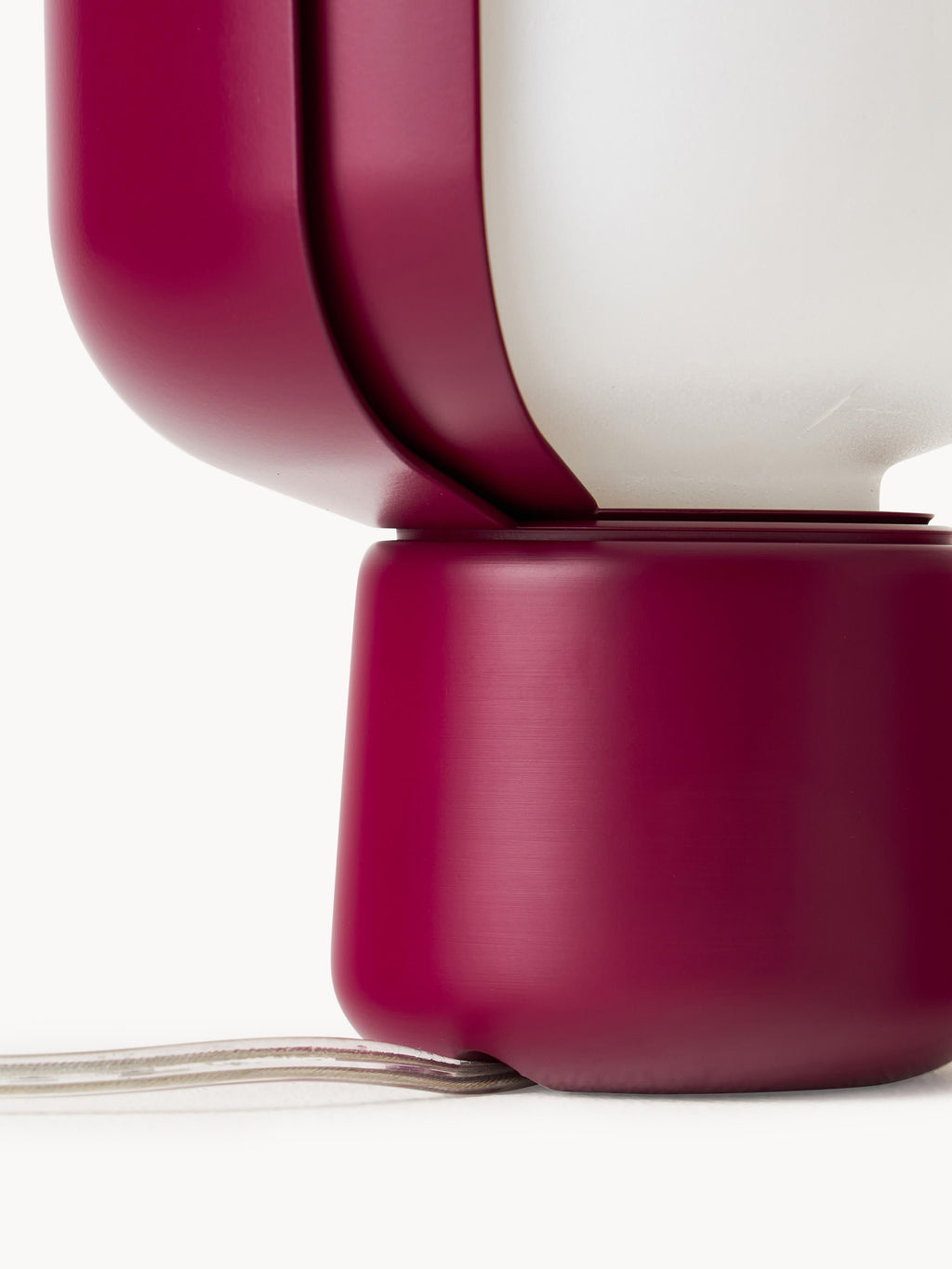 Petite lampe à poser artisanale Isaac - Blanc, prune