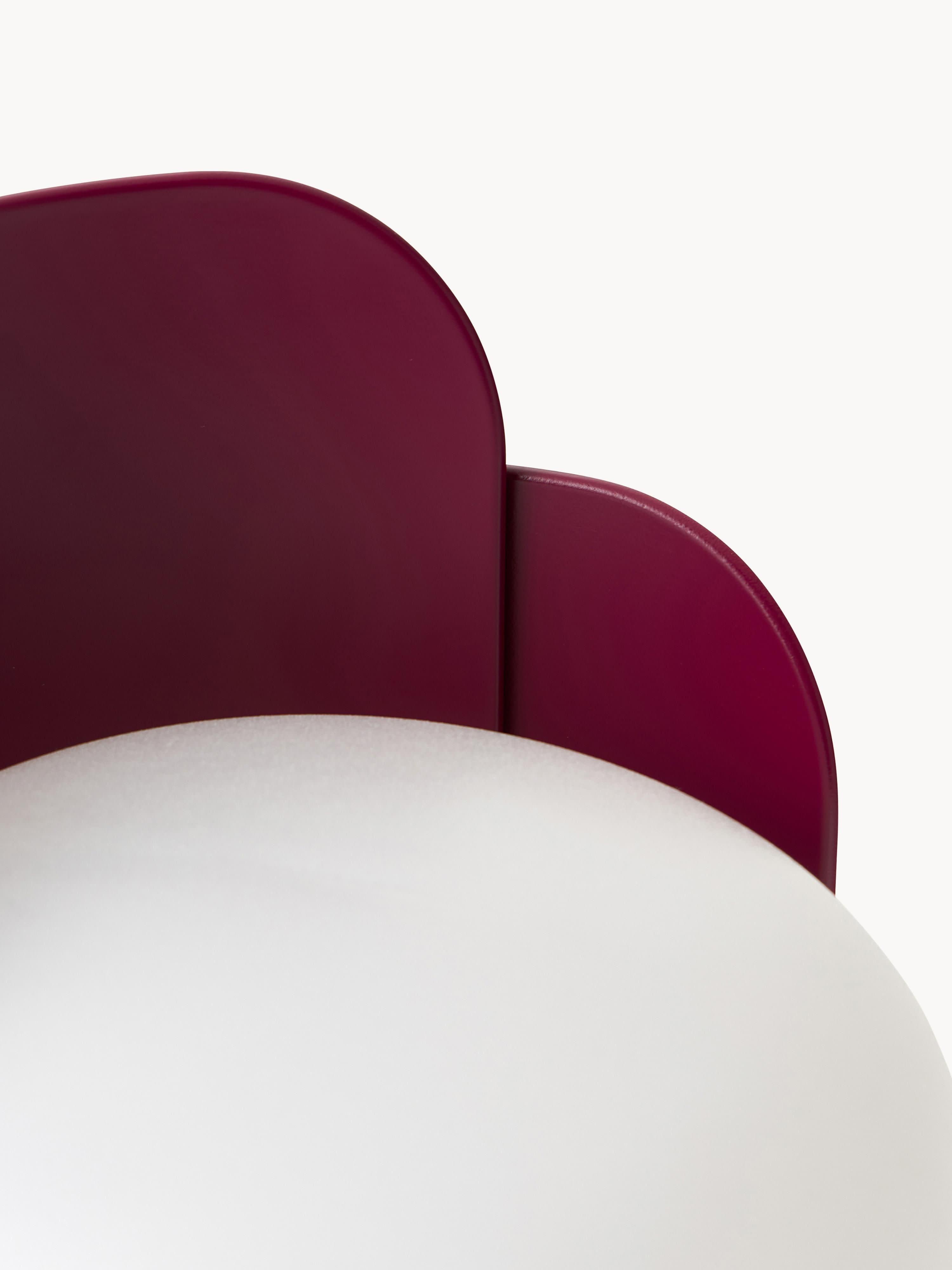Petite lampe à poser artisanale Isaac - Blanc, prune