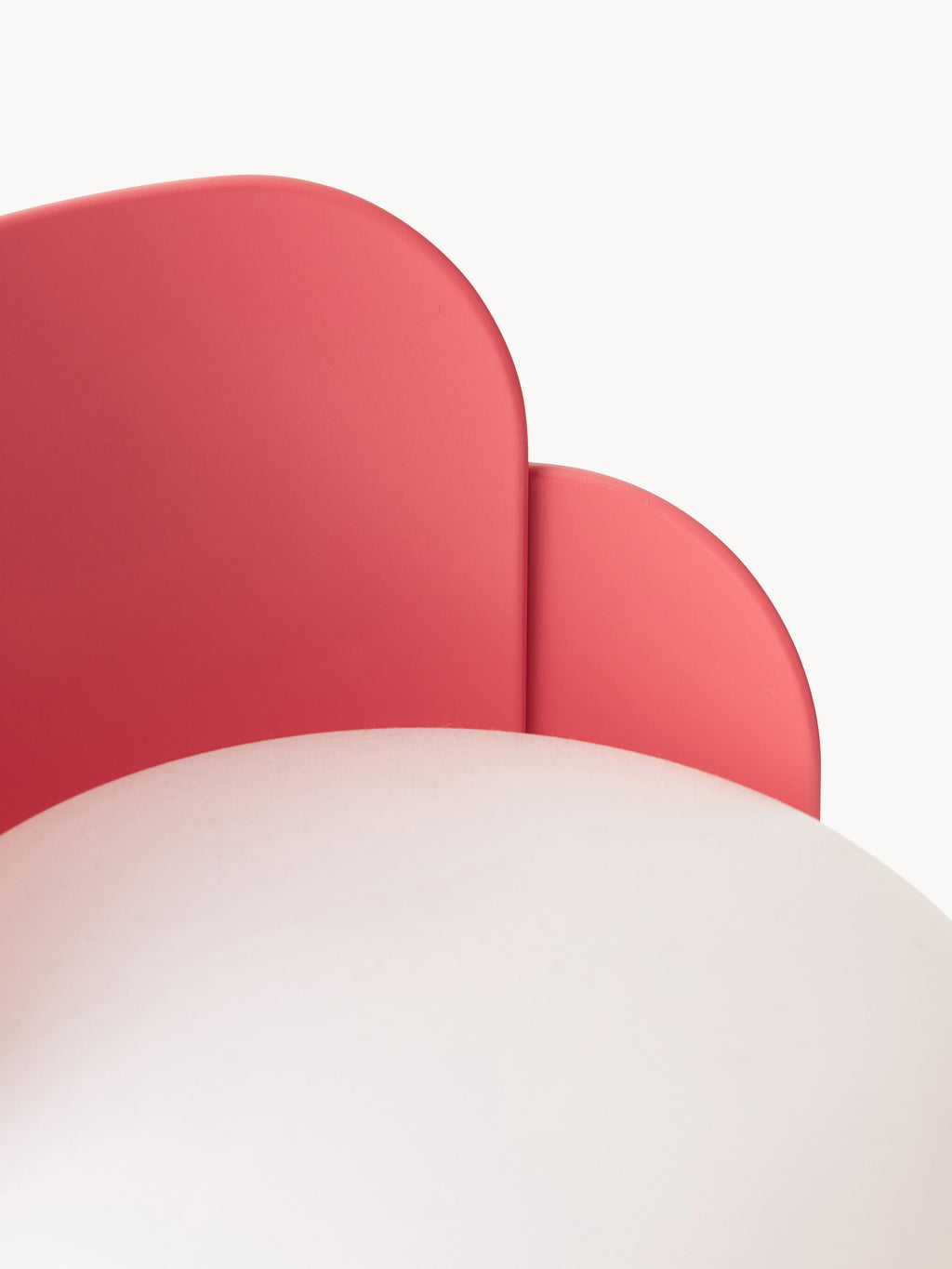 Petite lampe à poser artisanale Isaac - Blanc, rouge corail