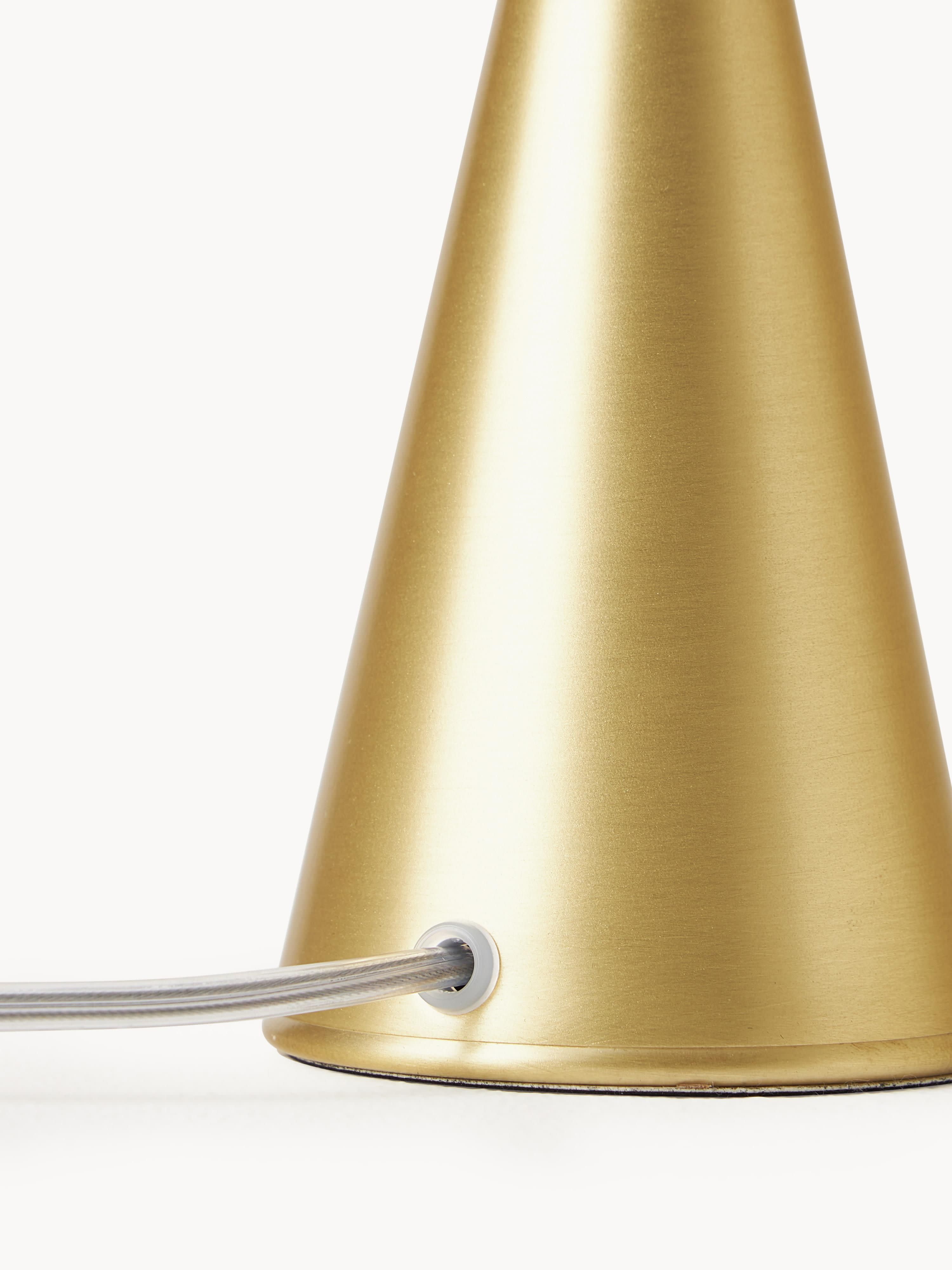 Petite lampe à poser artisanale Cyric - Blanc, laiton