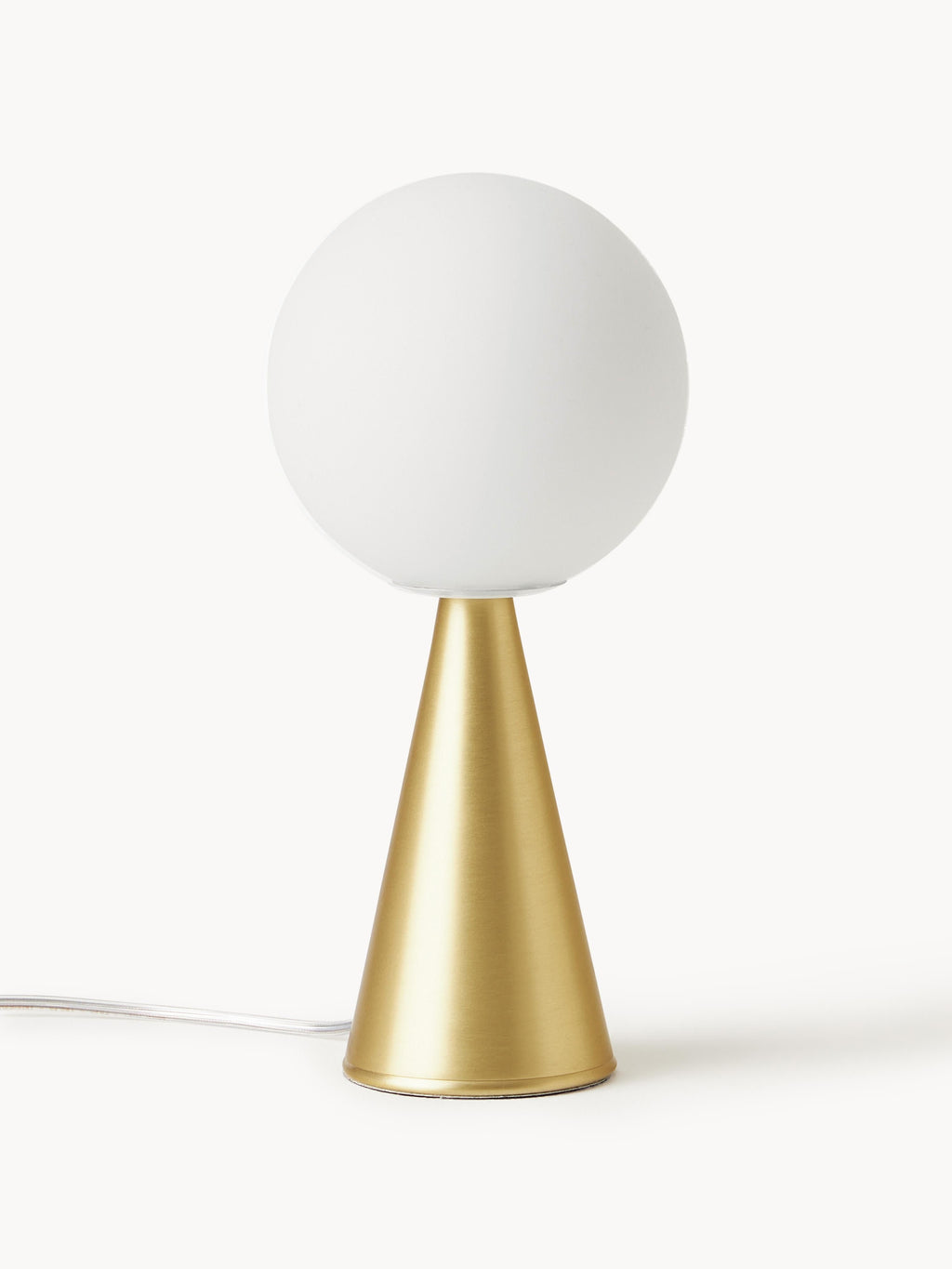 Petite lampe à poser artisanale Cyric - Blanc, laiton