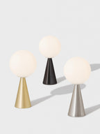 Petite lampe à poser artisanale Cyric - Blanc, noir