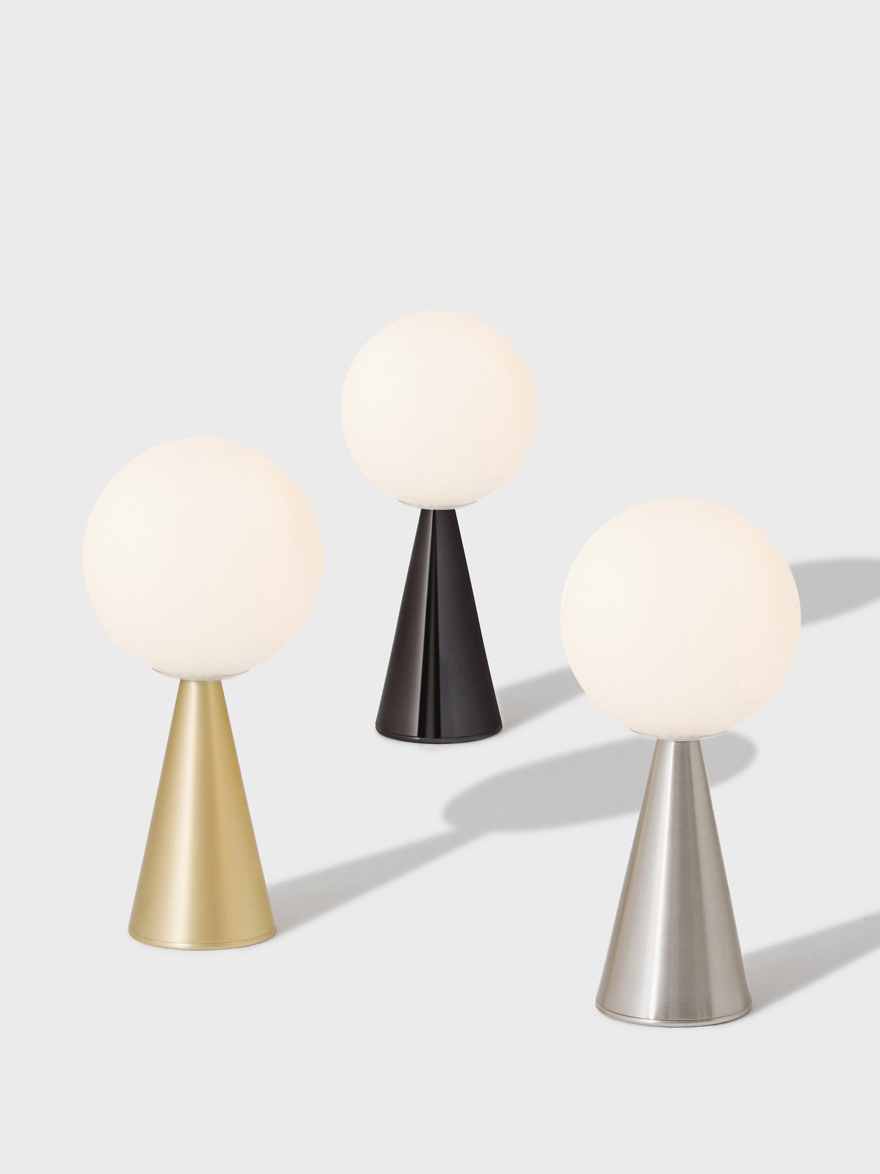 Petite lampe à poser artisanale Cyric - Blanc, noir