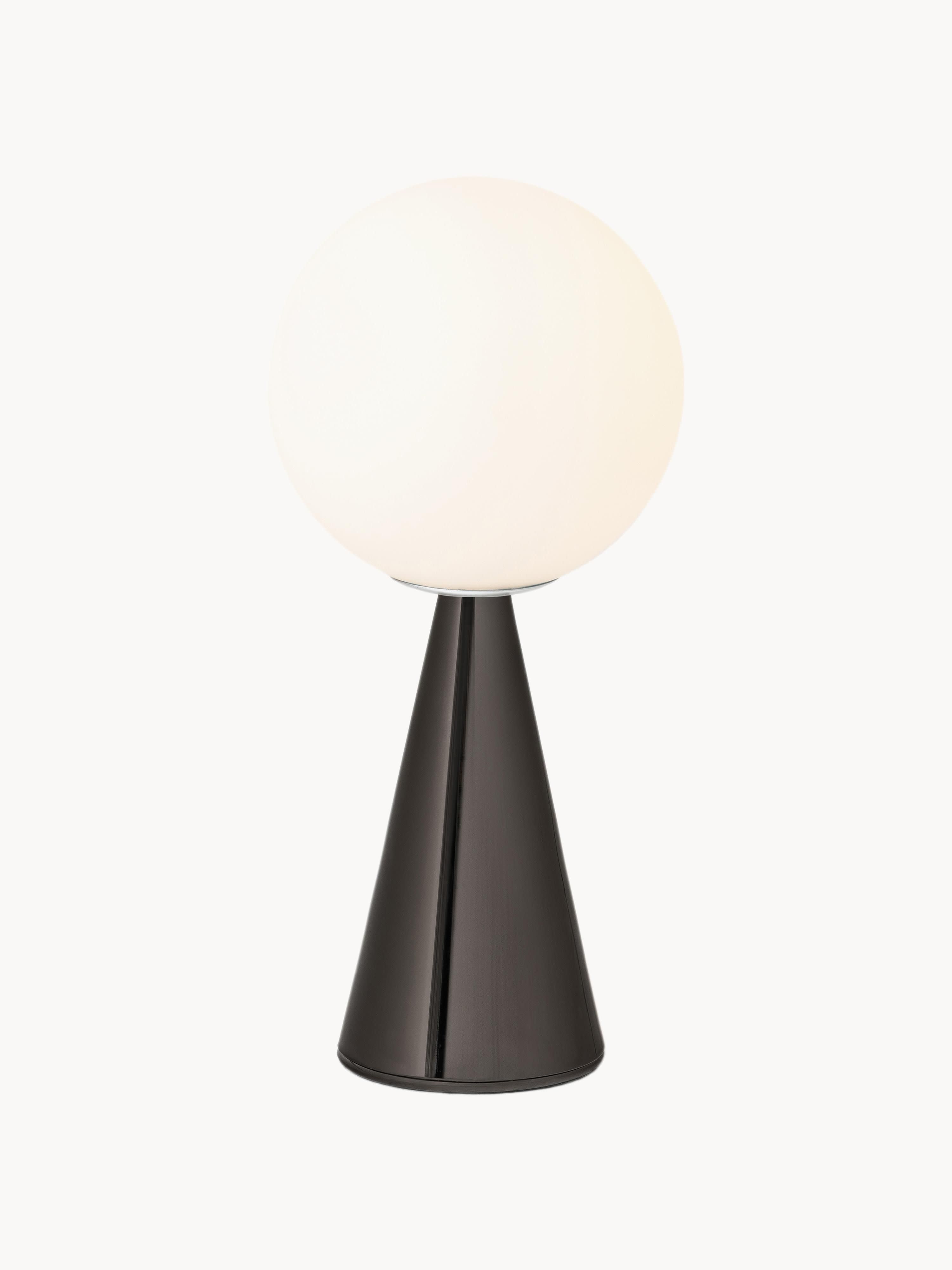 Petite lampe à poser artisanale Cyric - Blanc, noir