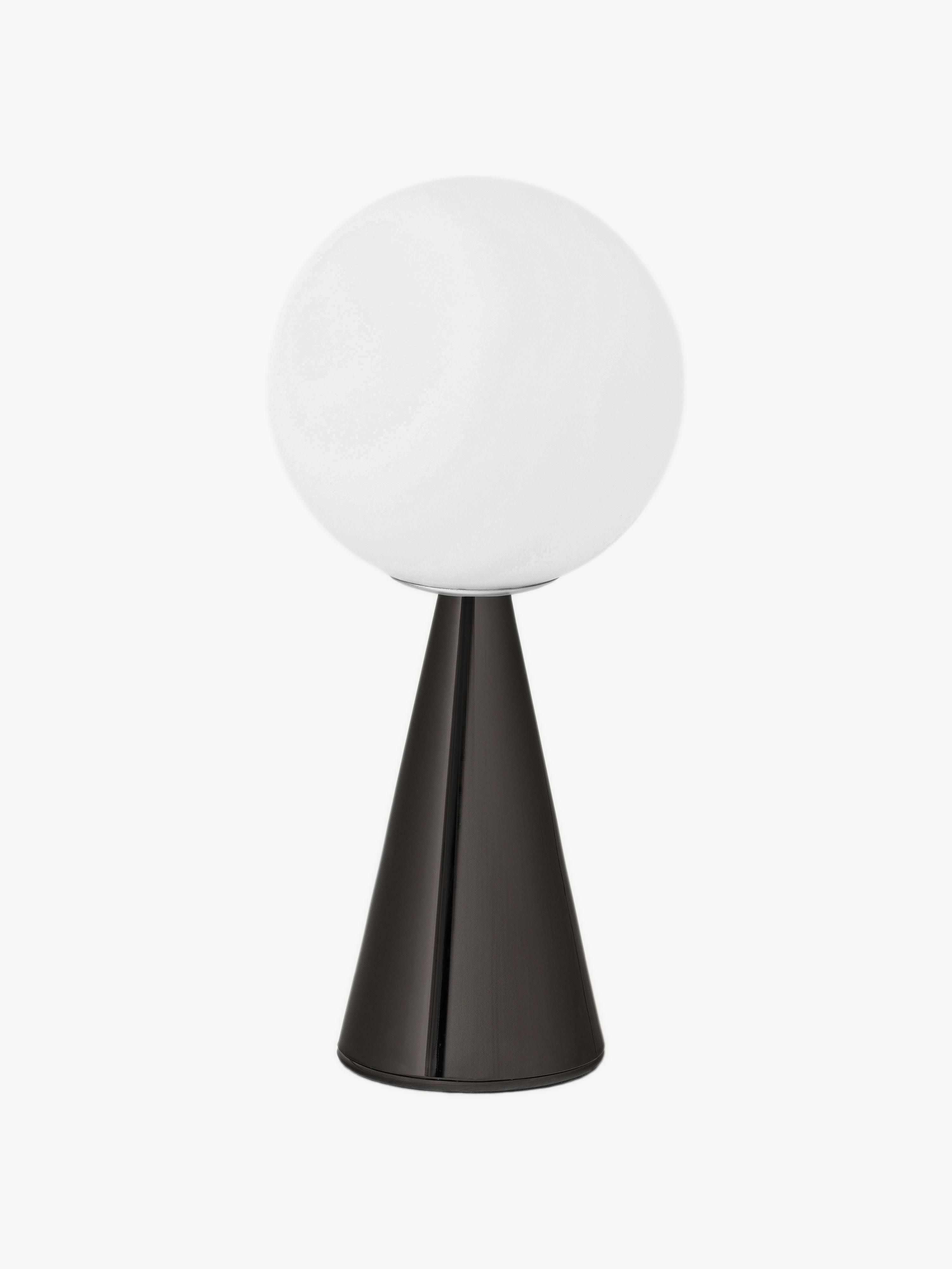 Petite lampe à poser artisanale Cyric - Blanc, noir