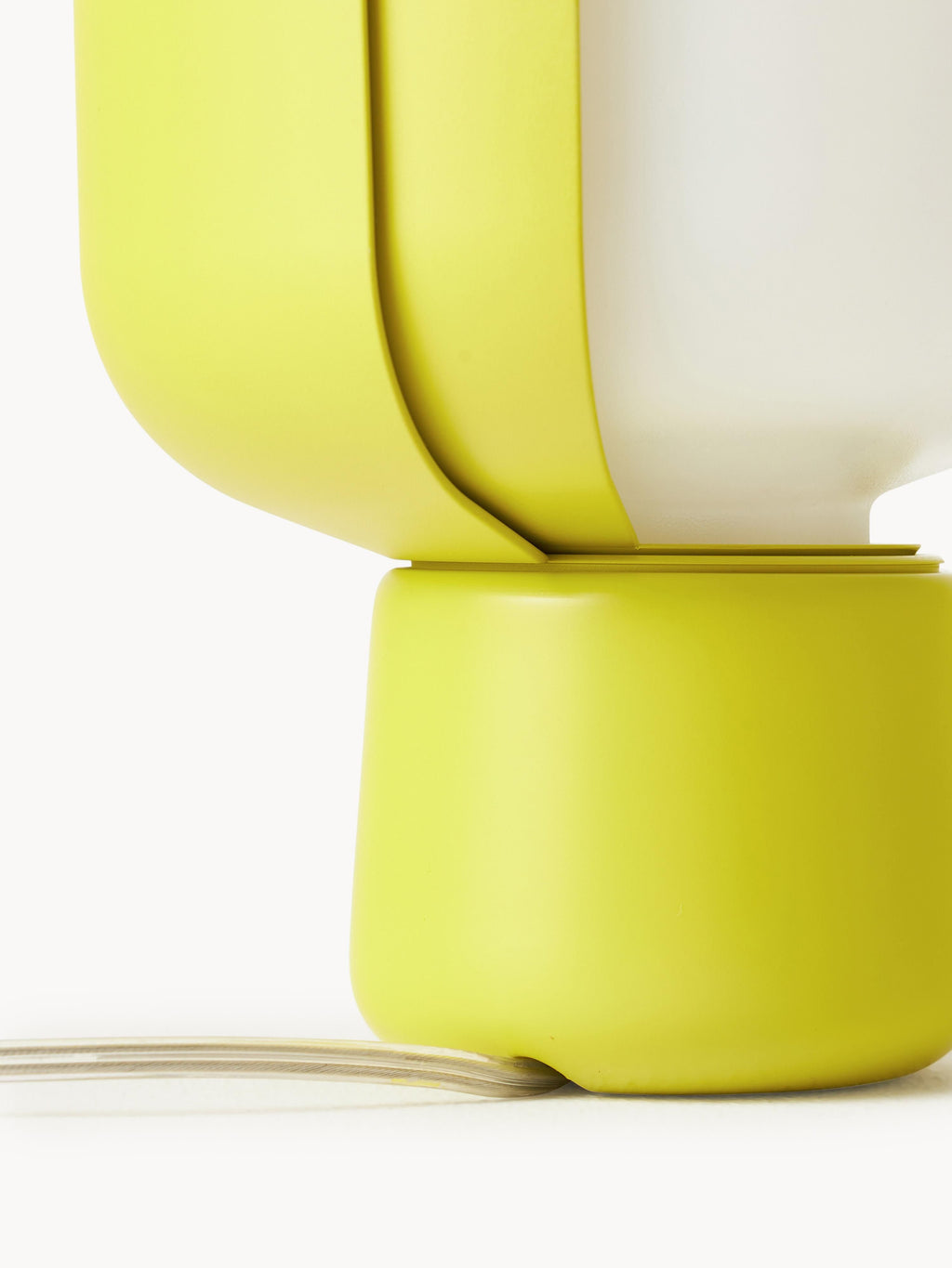Petite lampe à poser artisanale Isaac - Blanc, vert clair