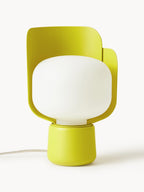 Petite lampe à poser artisanale Isaac - Blanc, vert clair