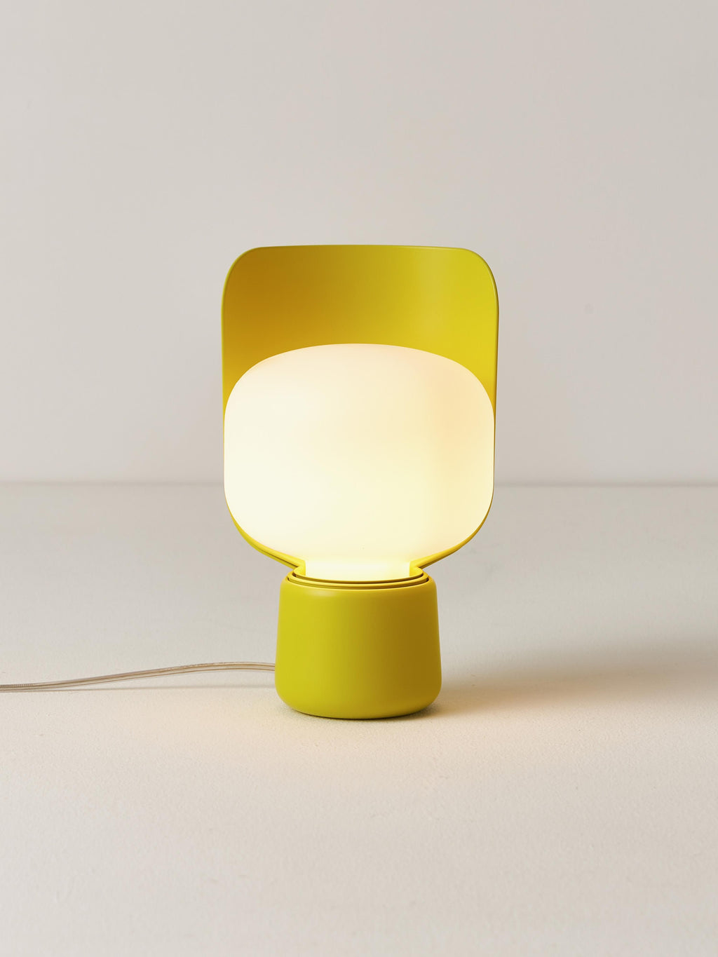 Petite lampe à poser artisanale Isaac - Blanc, vert clair