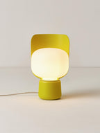 Petite lampe à poser artisanale Isaac - Blanc, vert clair