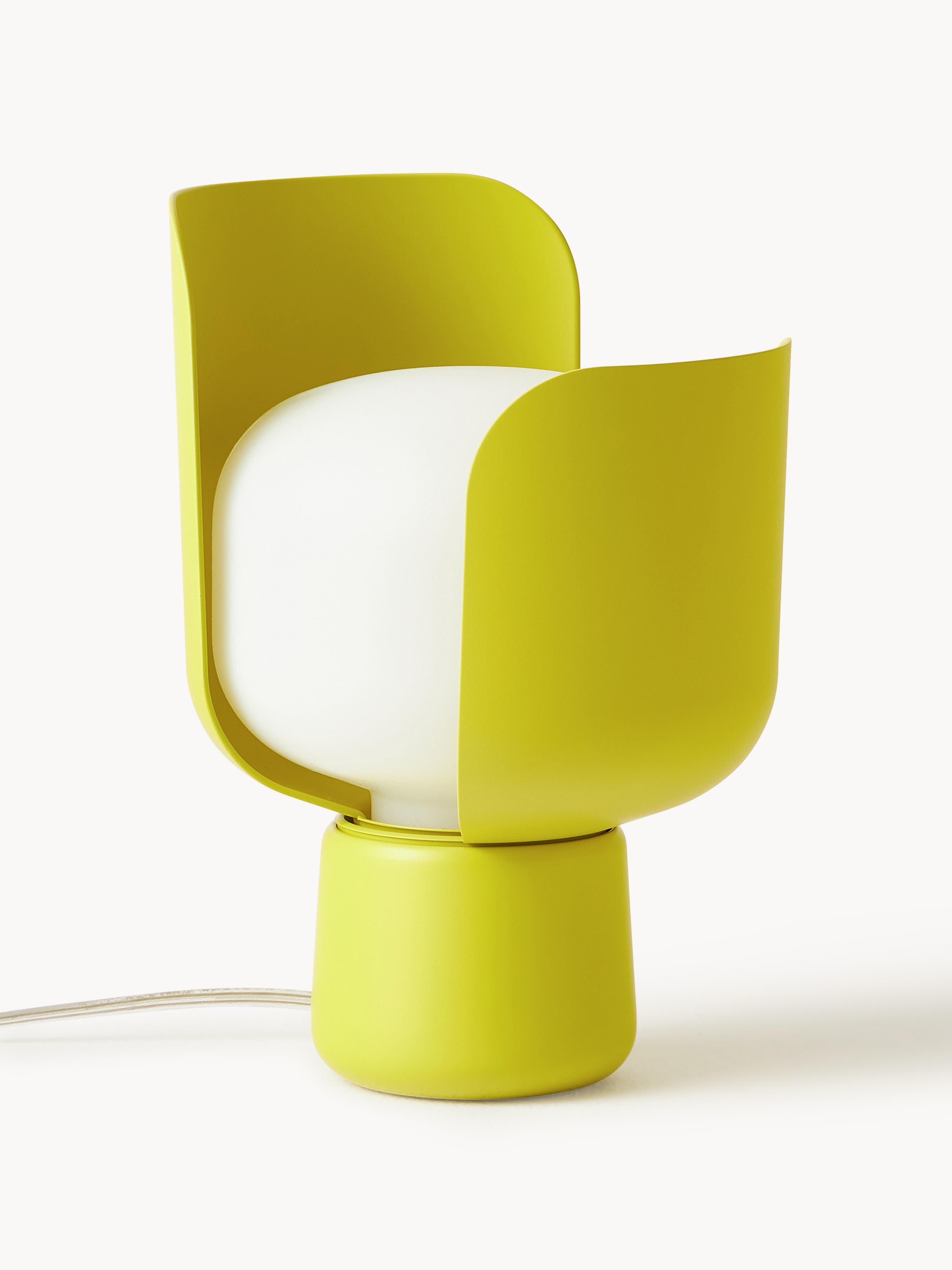 Petite lampe à poser artisanale Isaac - Blanc, vert clair