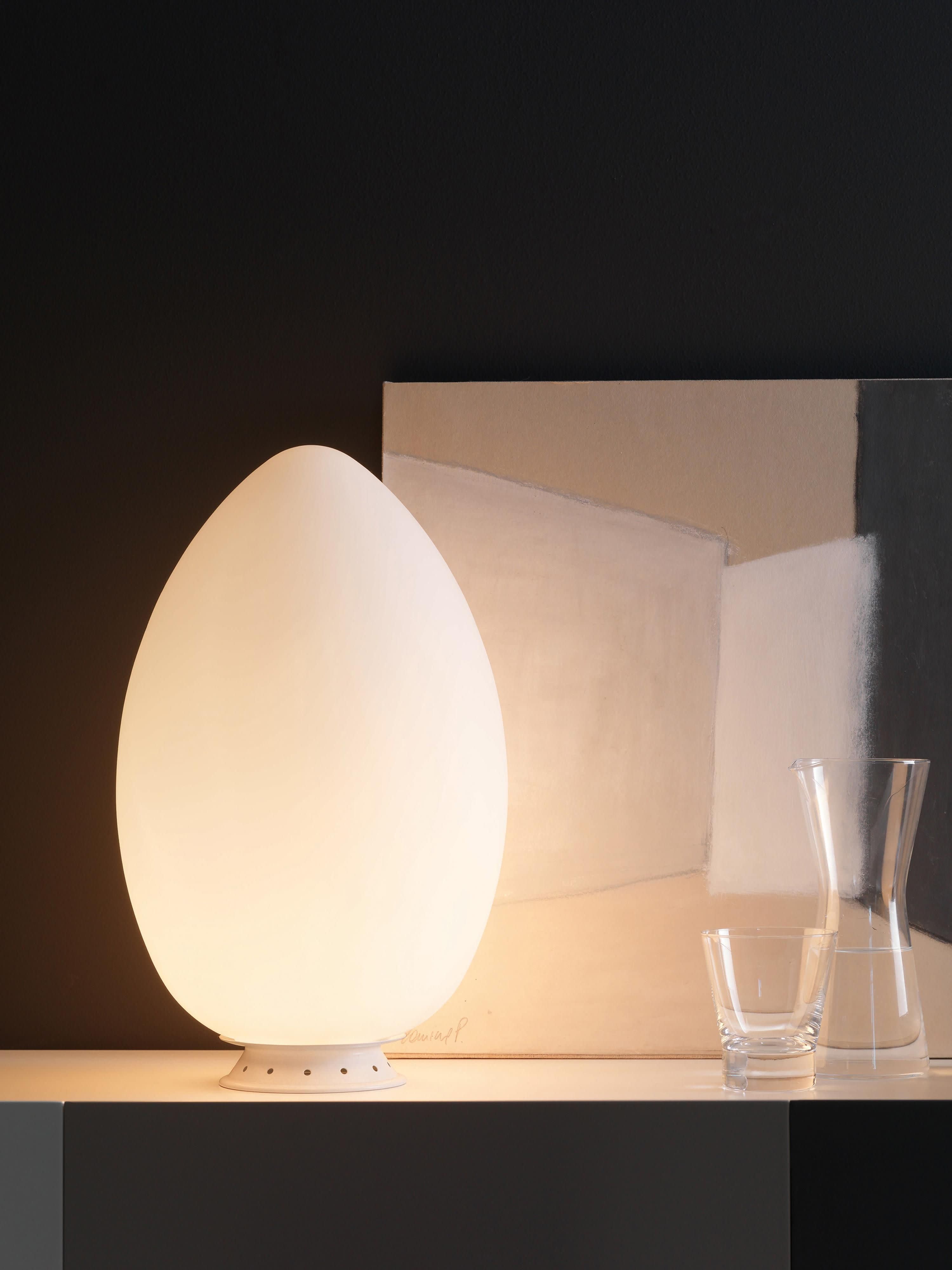 Petite lampe à poser artisanale Kveld - Blanc