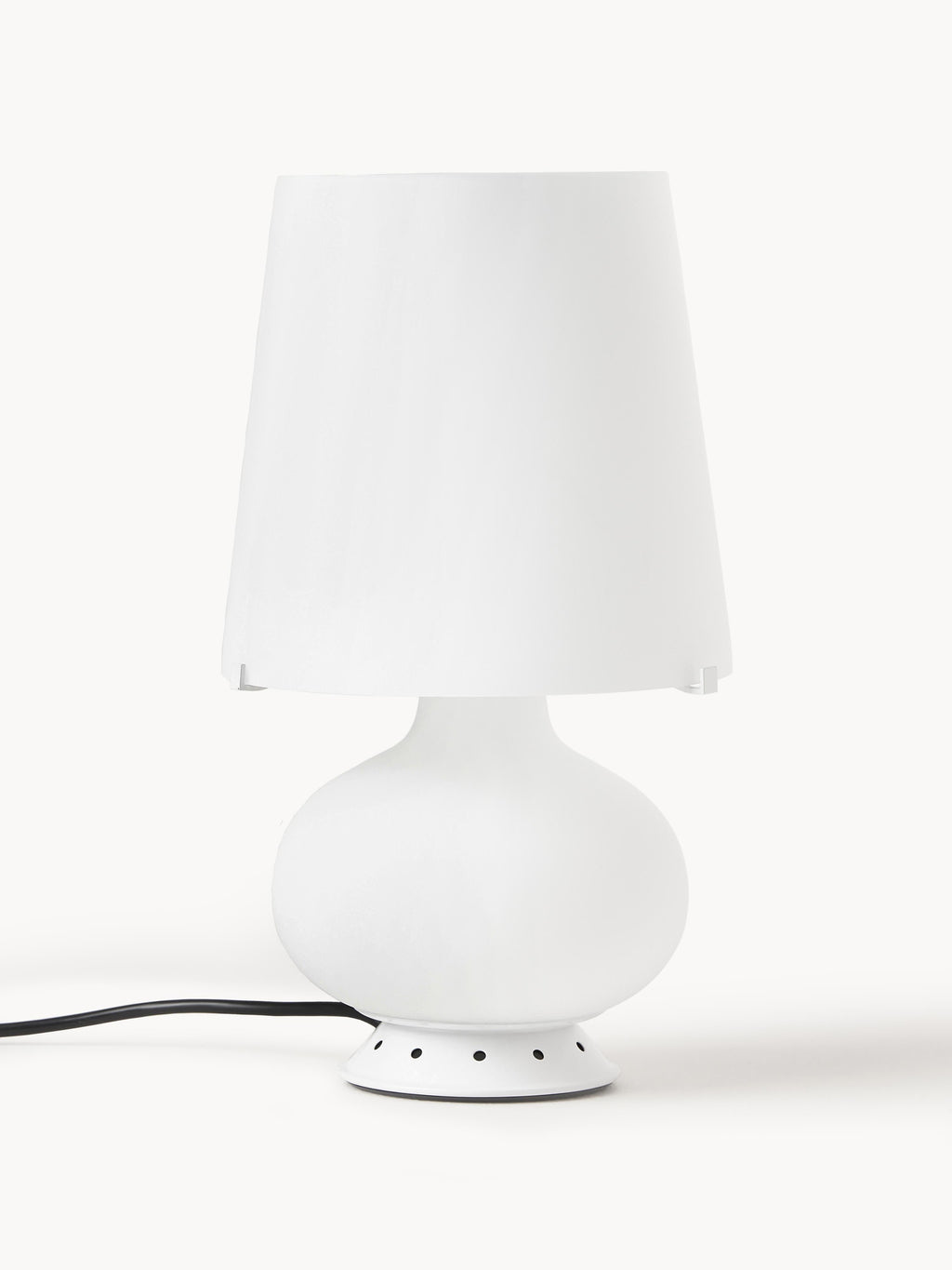 Petite lampe à poser artisanale Steg, intensité ajustable - Blanc