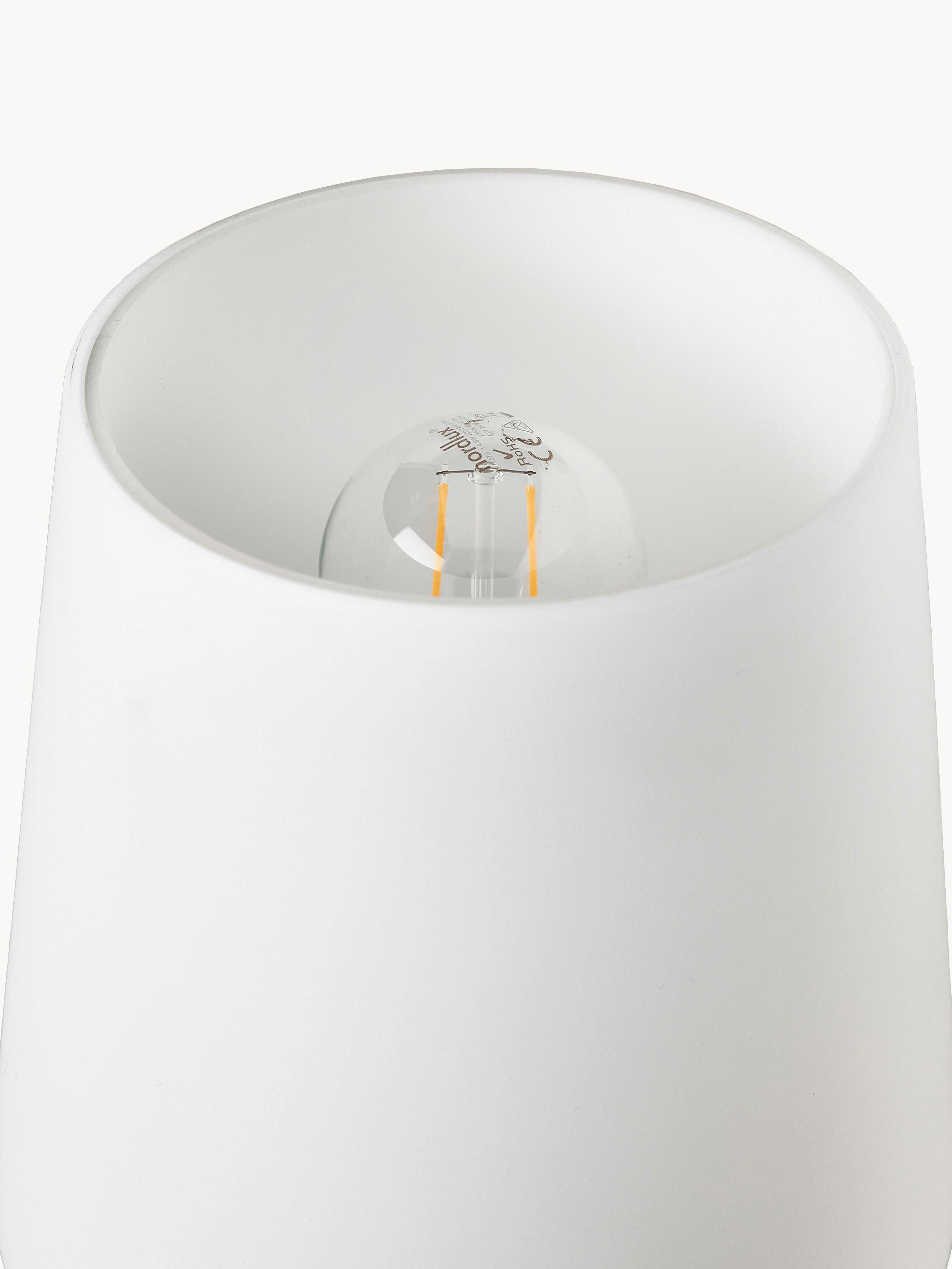 Petite lampe à poser artisanale Steg, intensité ajustable - Blanc