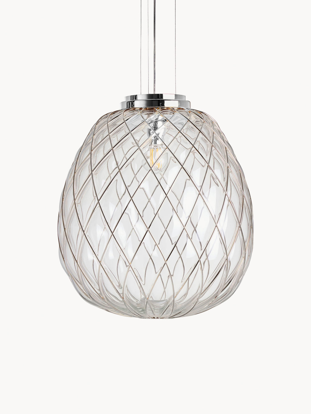 Suspension artisanale Berger - Transparent, argenté