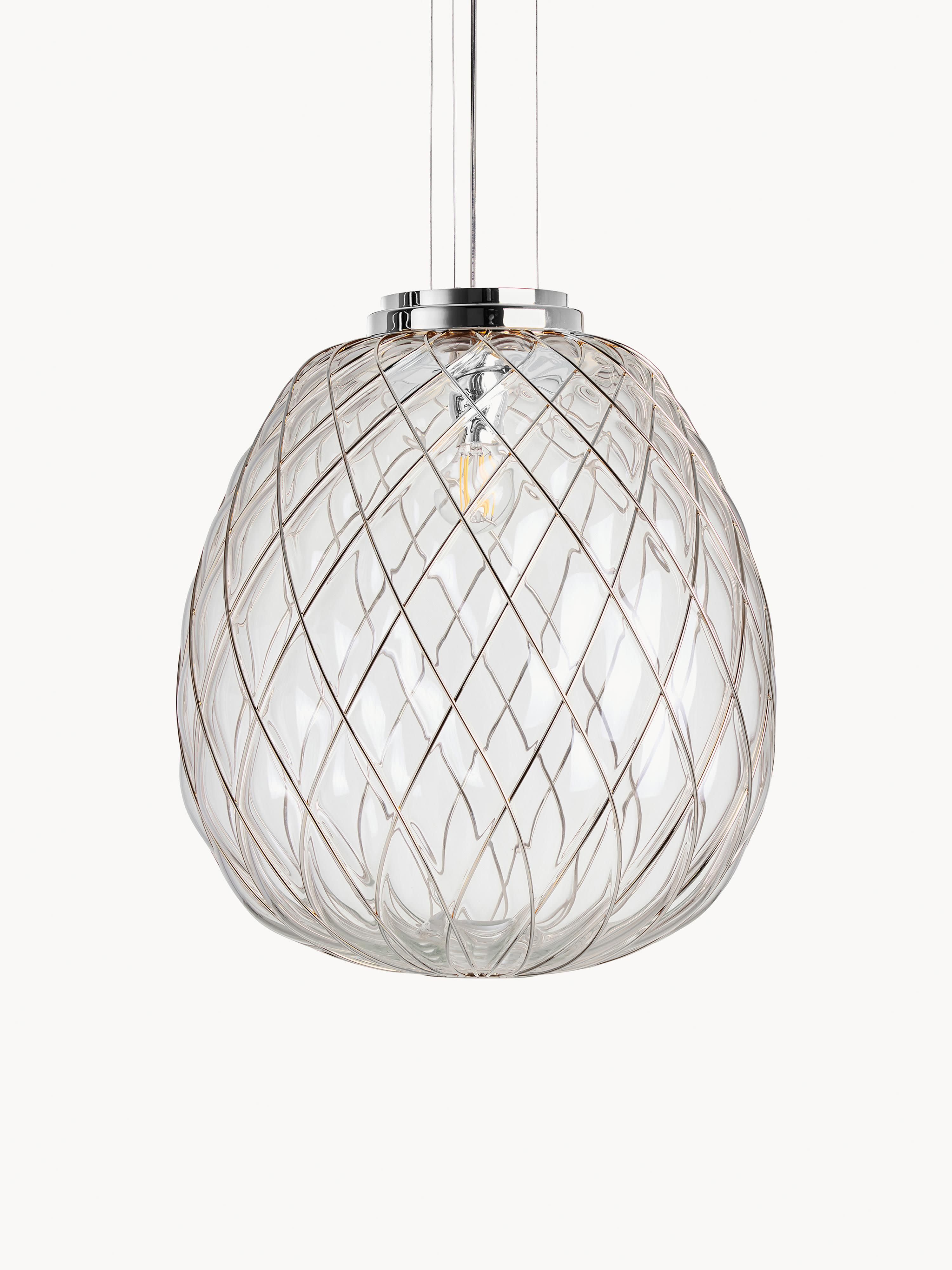 Suspension artisanale Berger - Transparent, argenté