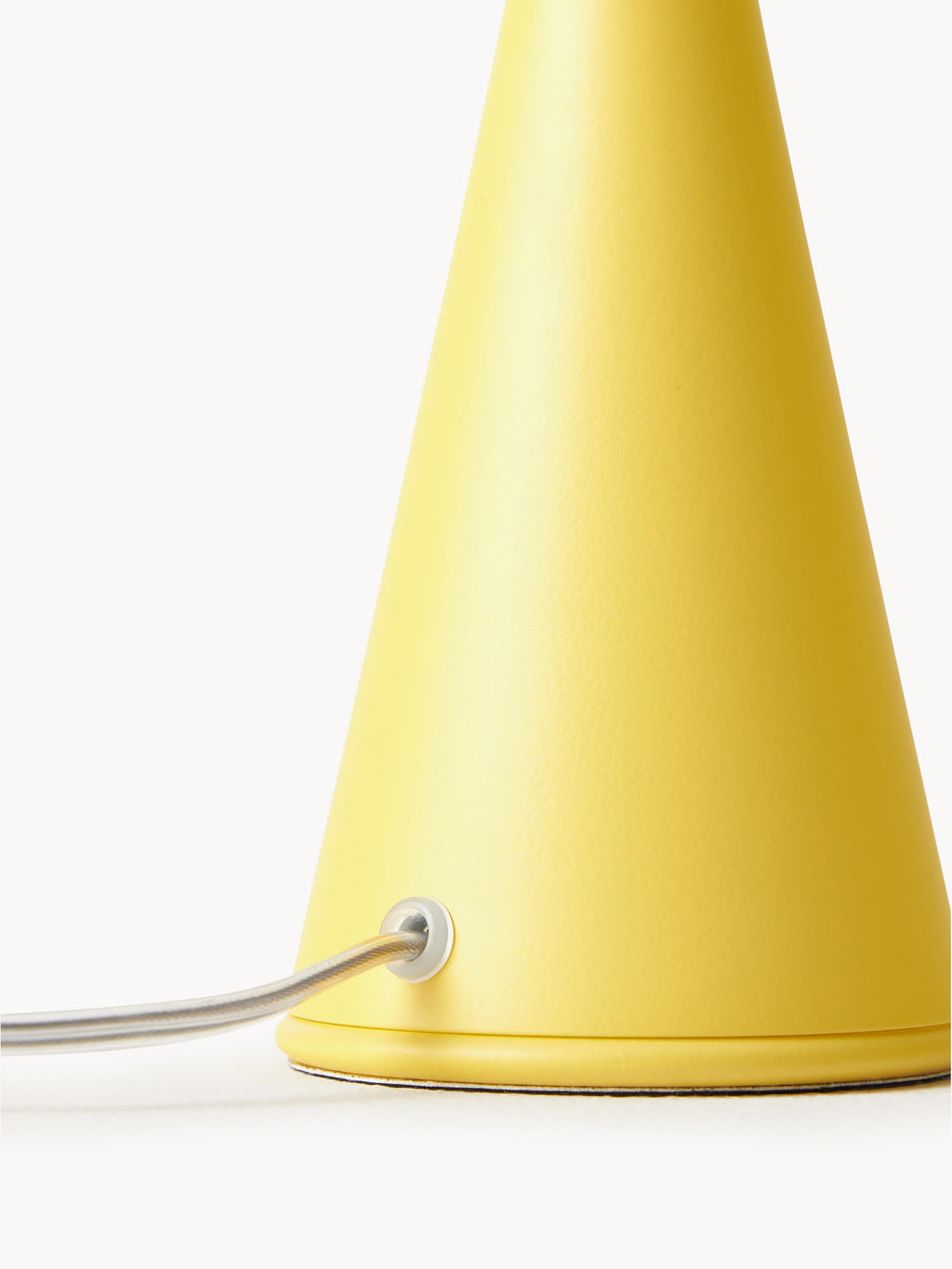 Petite lampe à poser artisanale Cyric - Blanc, jaune citron