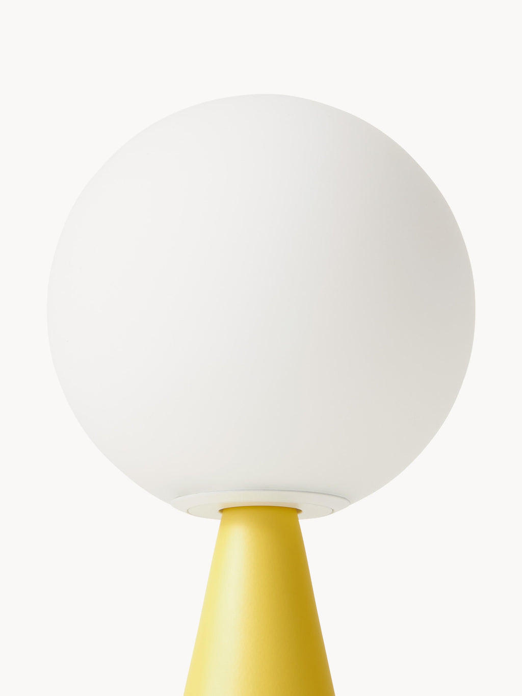 Petite lampe à poser artisanale Cyric - Blanc, jaune citron