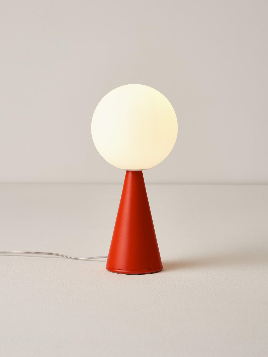 Petite lampe à poser artisanale Cyric - Blanc, rouge