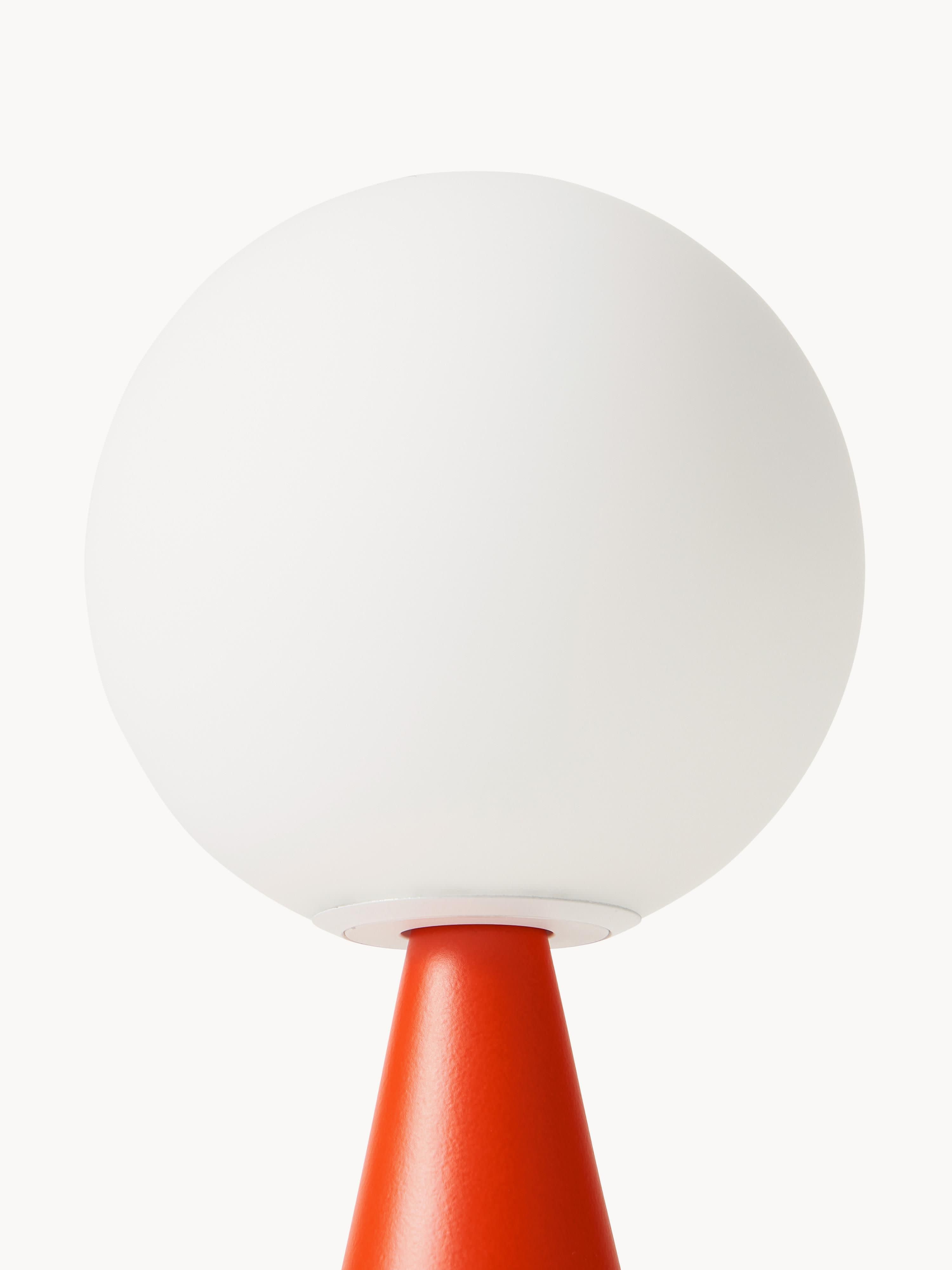Petite lampe à poser artisanale Cyric - Blanc, rouge