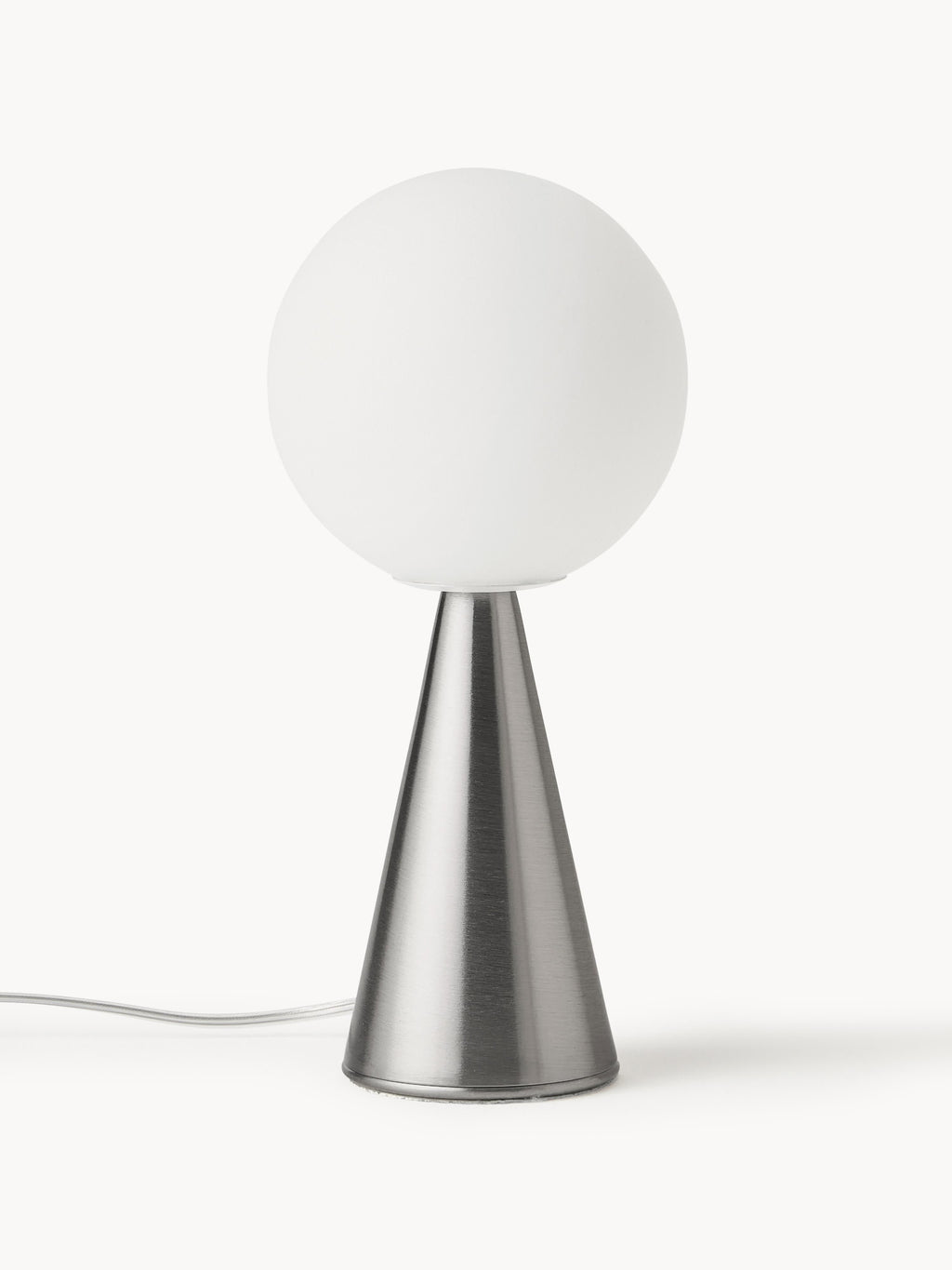 Petite lampe à poser artisanale Cyric - Blanc, argenté