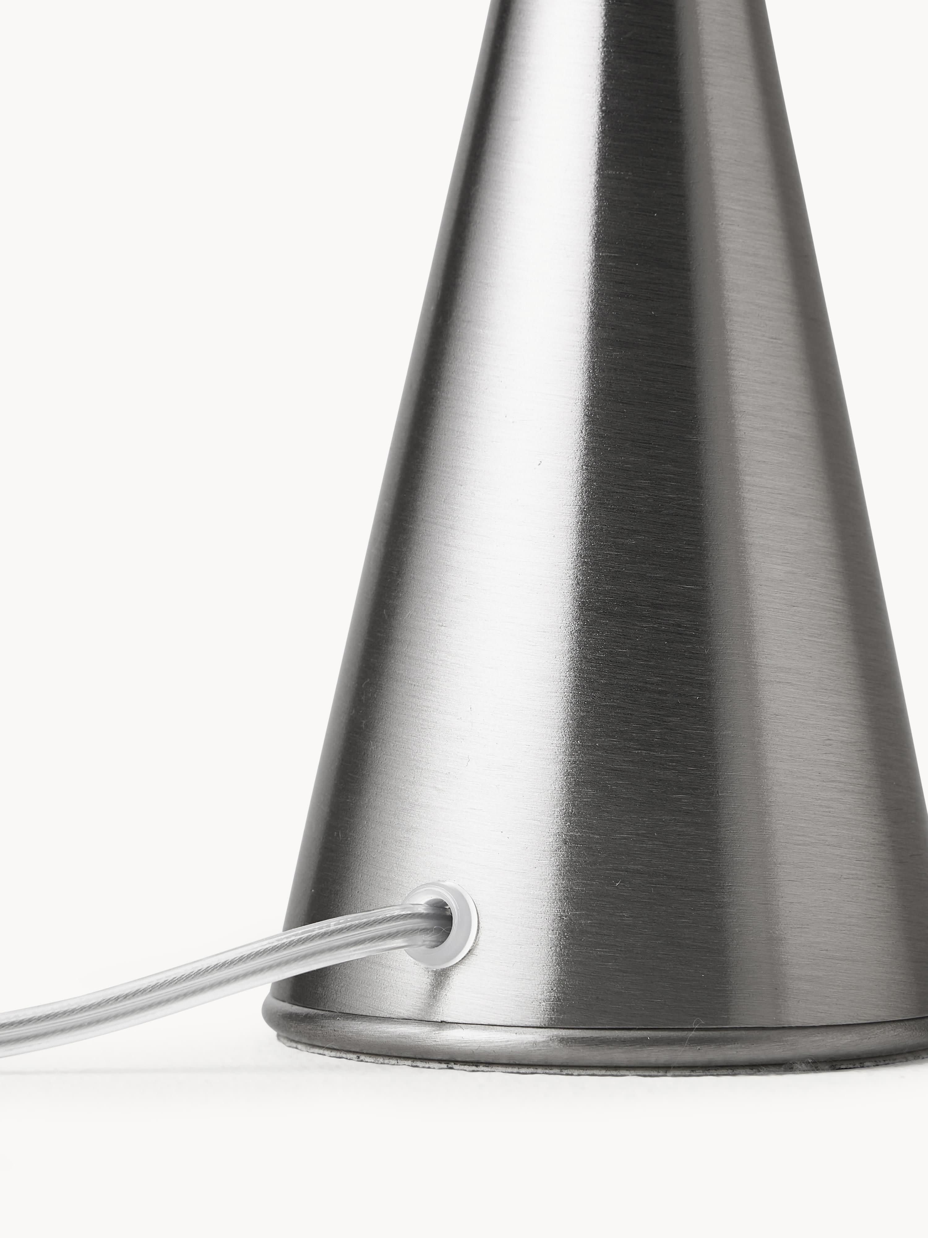 Petite lampe à poser artisanale Cyric - Blanc, argenté