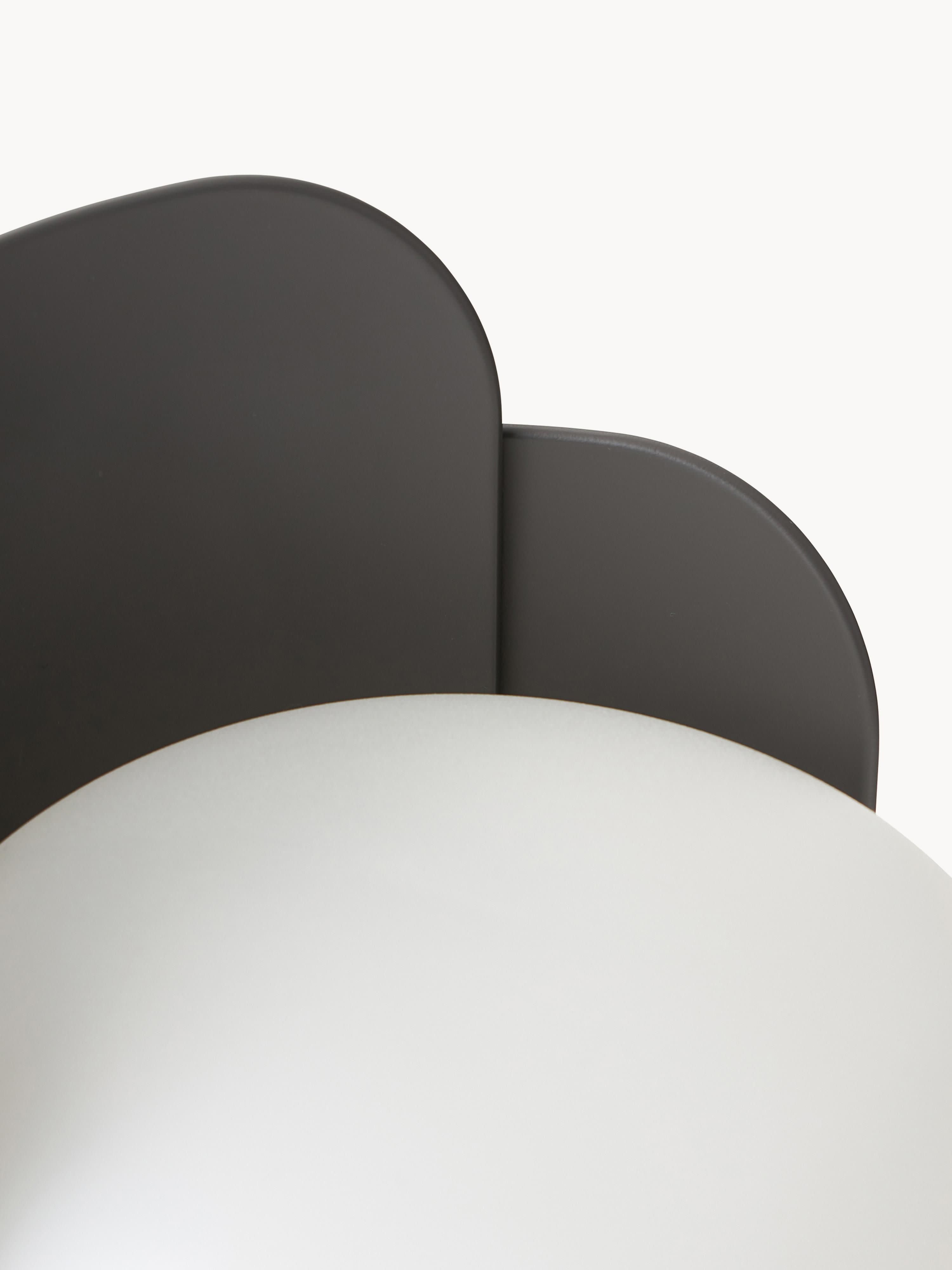 Petite lampe à poser artisanale Isaac - Blanc, anthracite