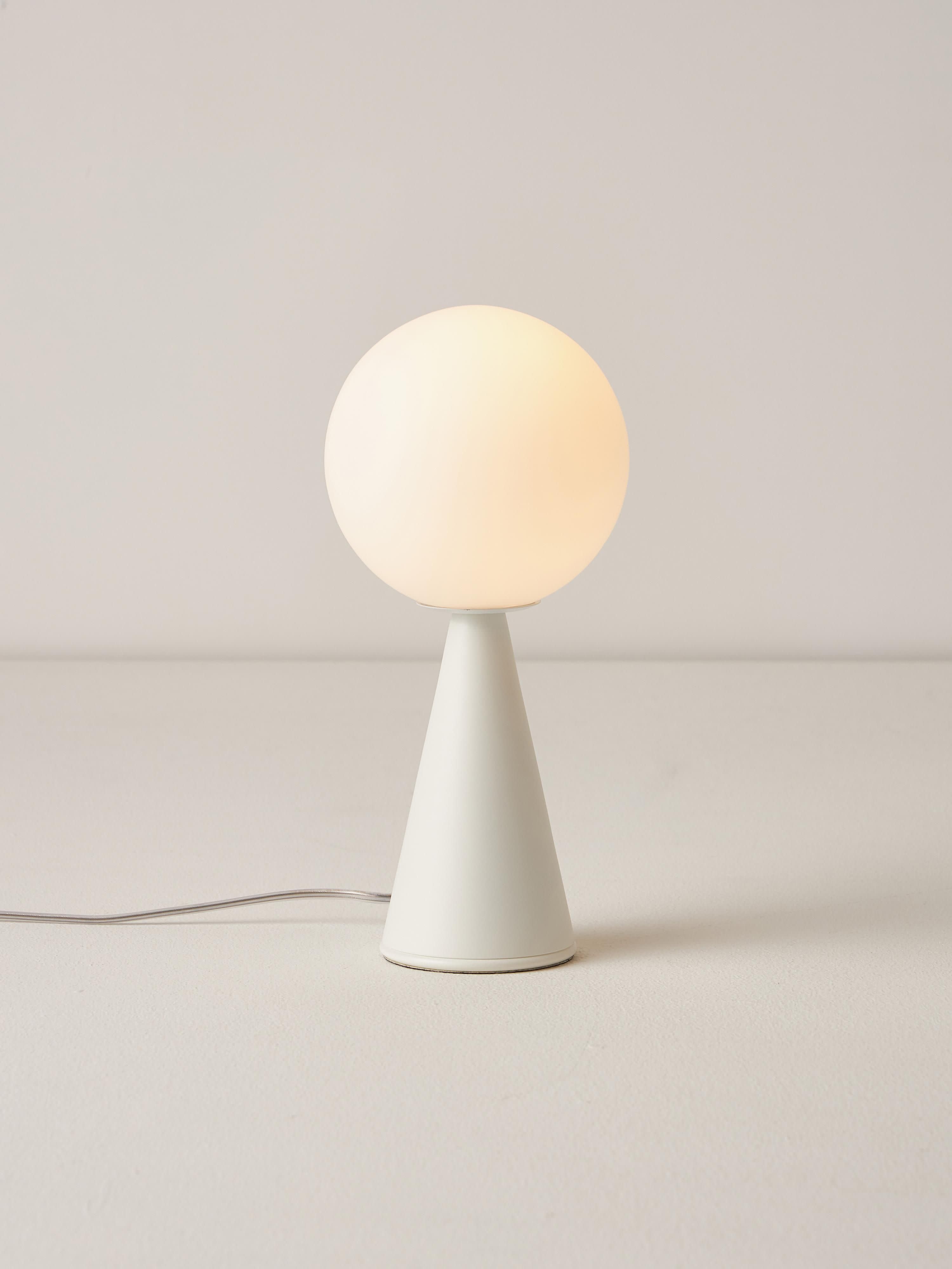Petite lampe à poser artisanale Cyric - Blanc