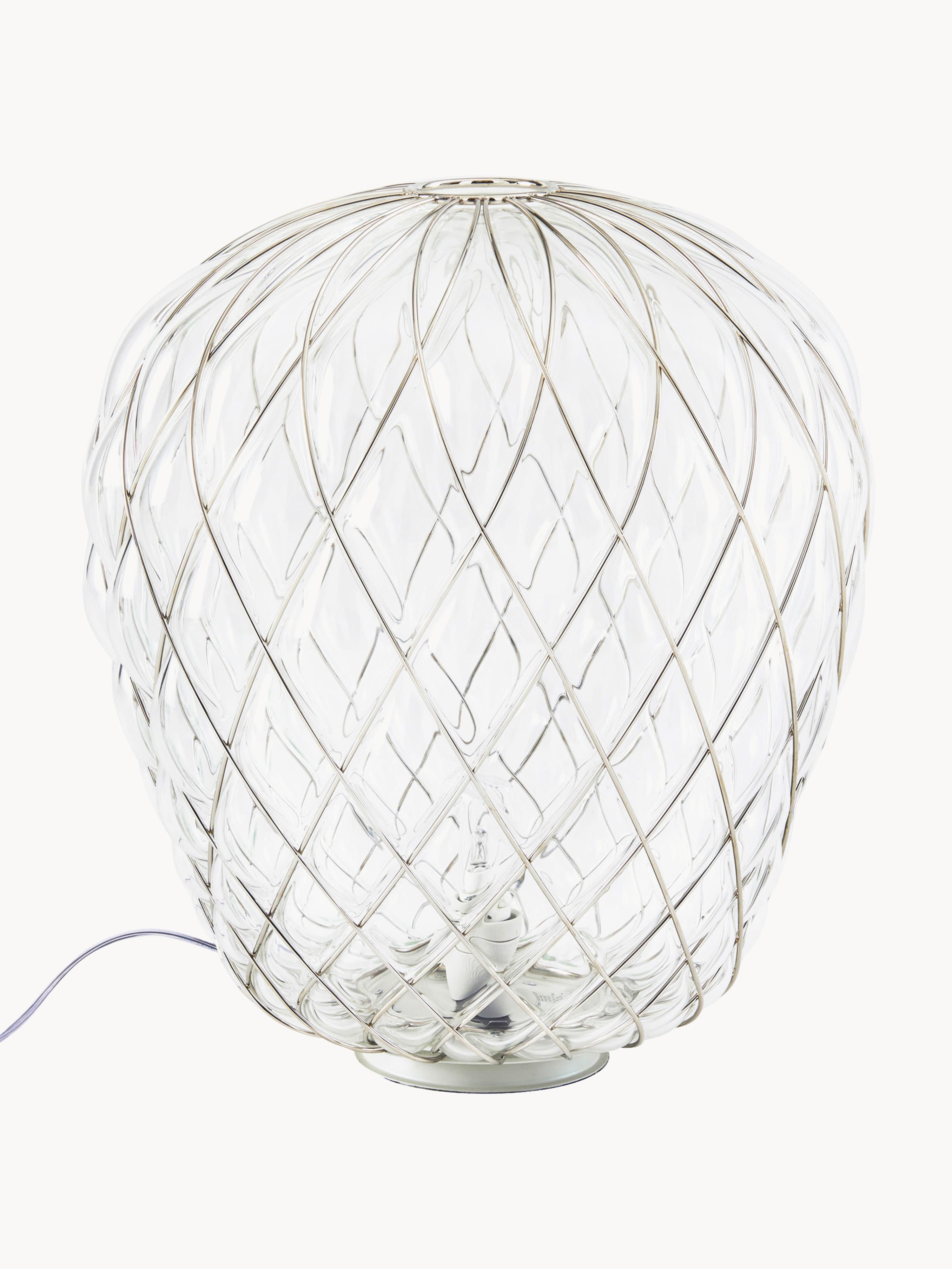 Grande lampe à poser artisanale Berger - Transparent, argenté