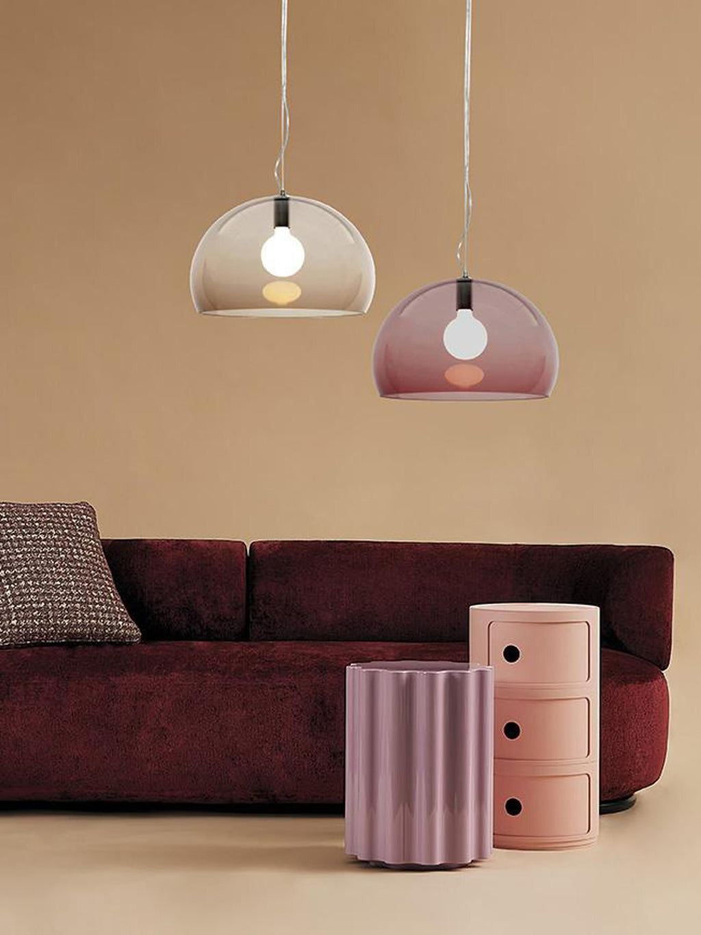 Suspension LED Hringa - Vieux rose