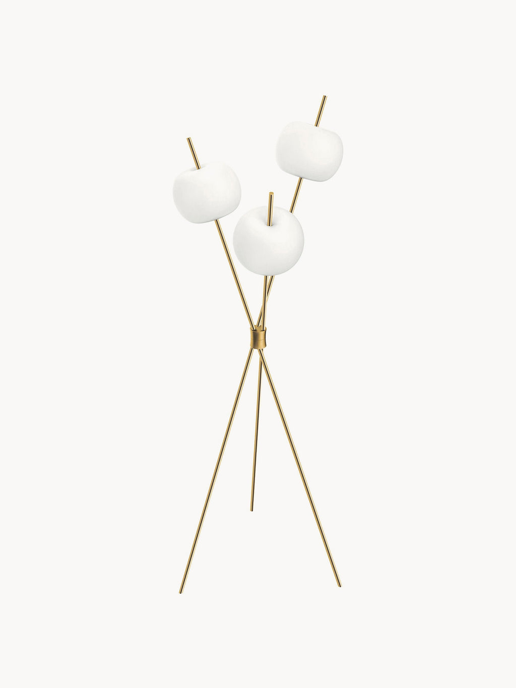 Lampadaire trépied soufflé bouche Judson, intensité ajustable - Doré