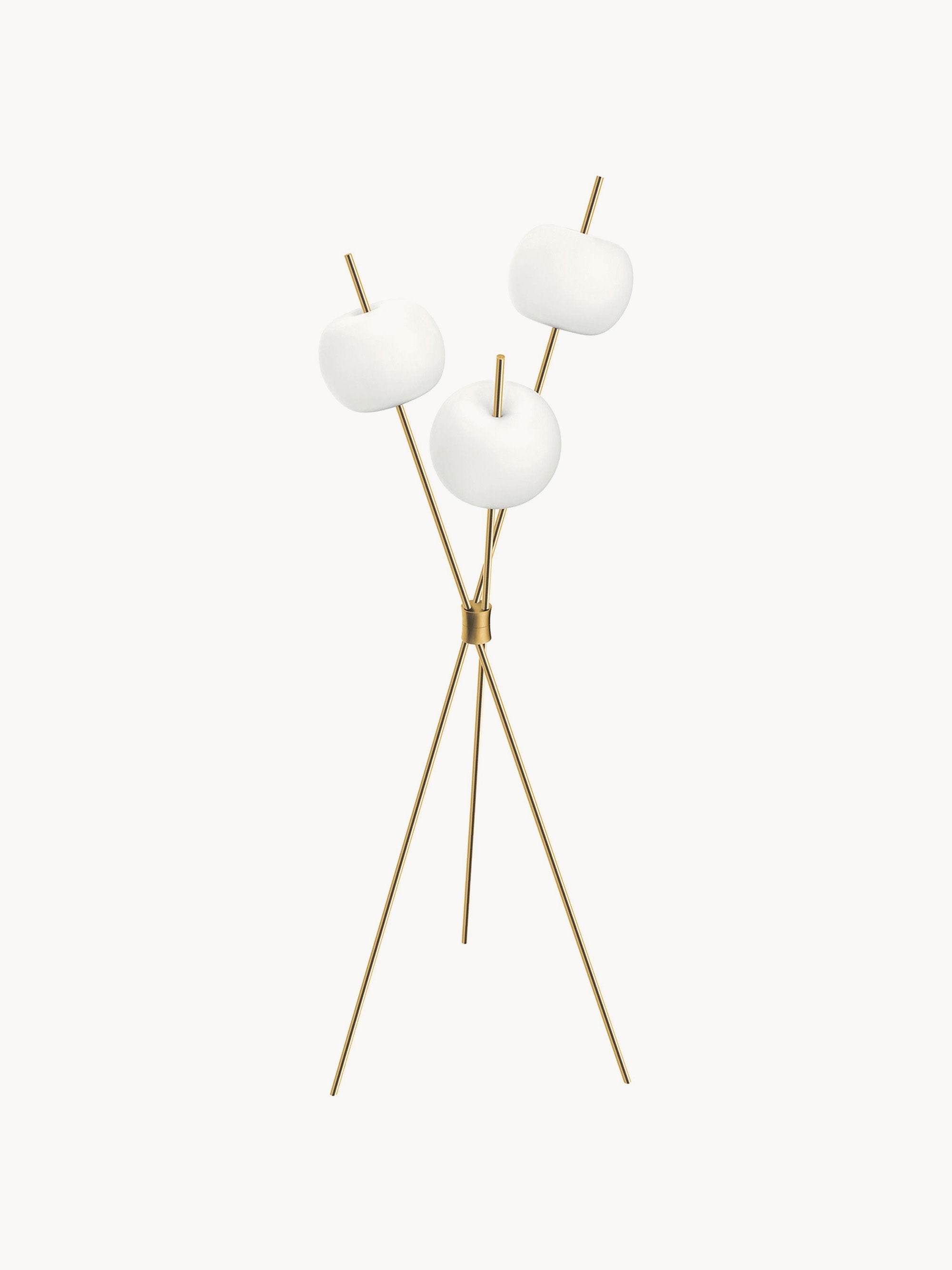 Lampadaire trépied soufflé bouche Judson, intensité ajustable - Doré
