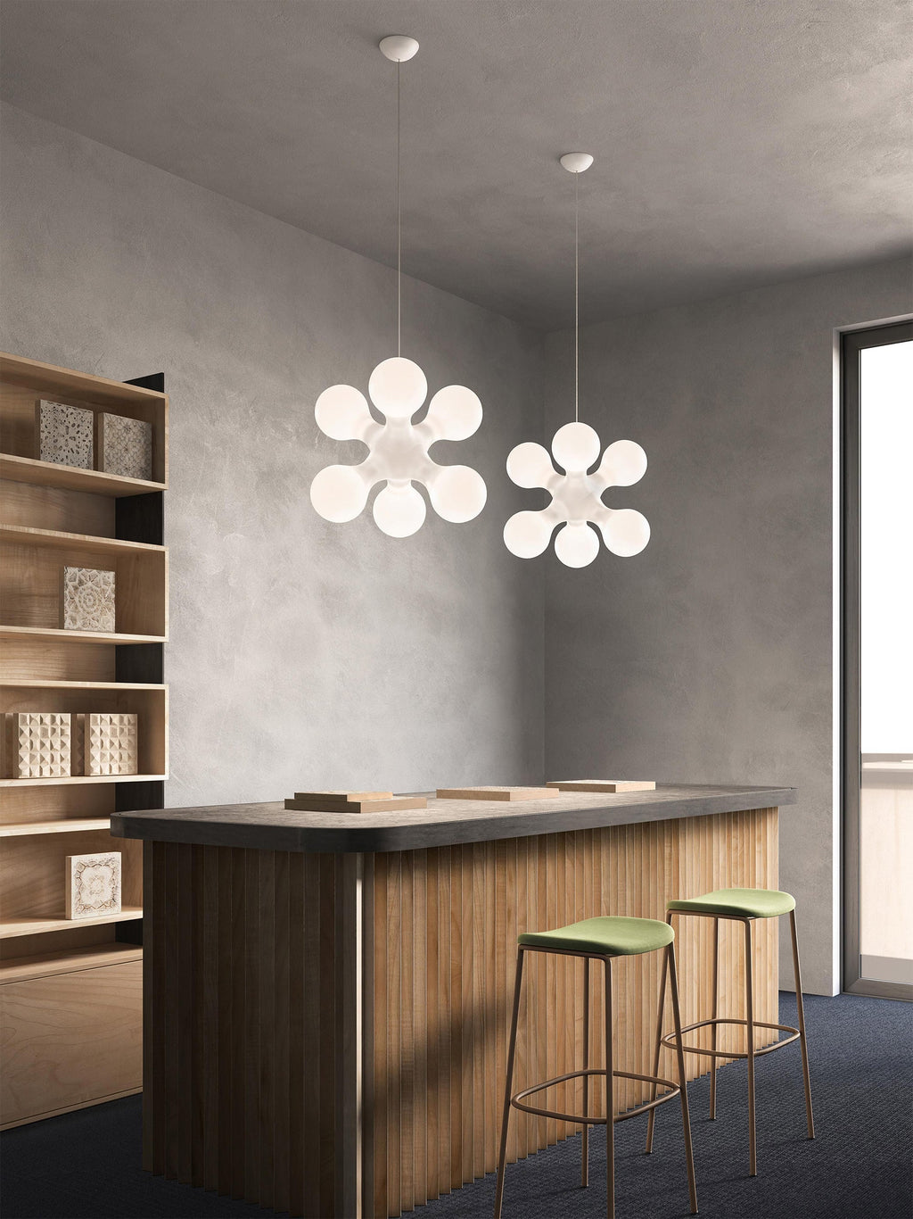 Suspension design Rafe, intensité ajustable - Blanc