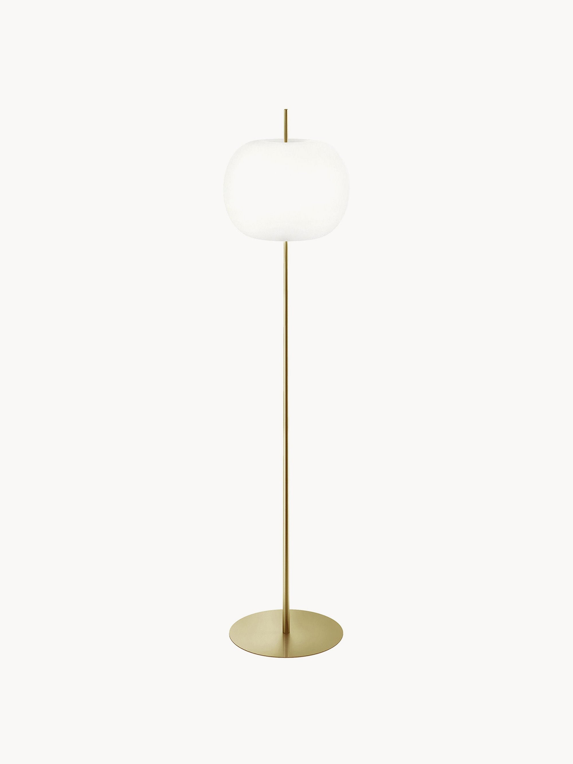 Lampadaire soufflé bouche Judson, intensité lumineuse variable - Blanc, doré