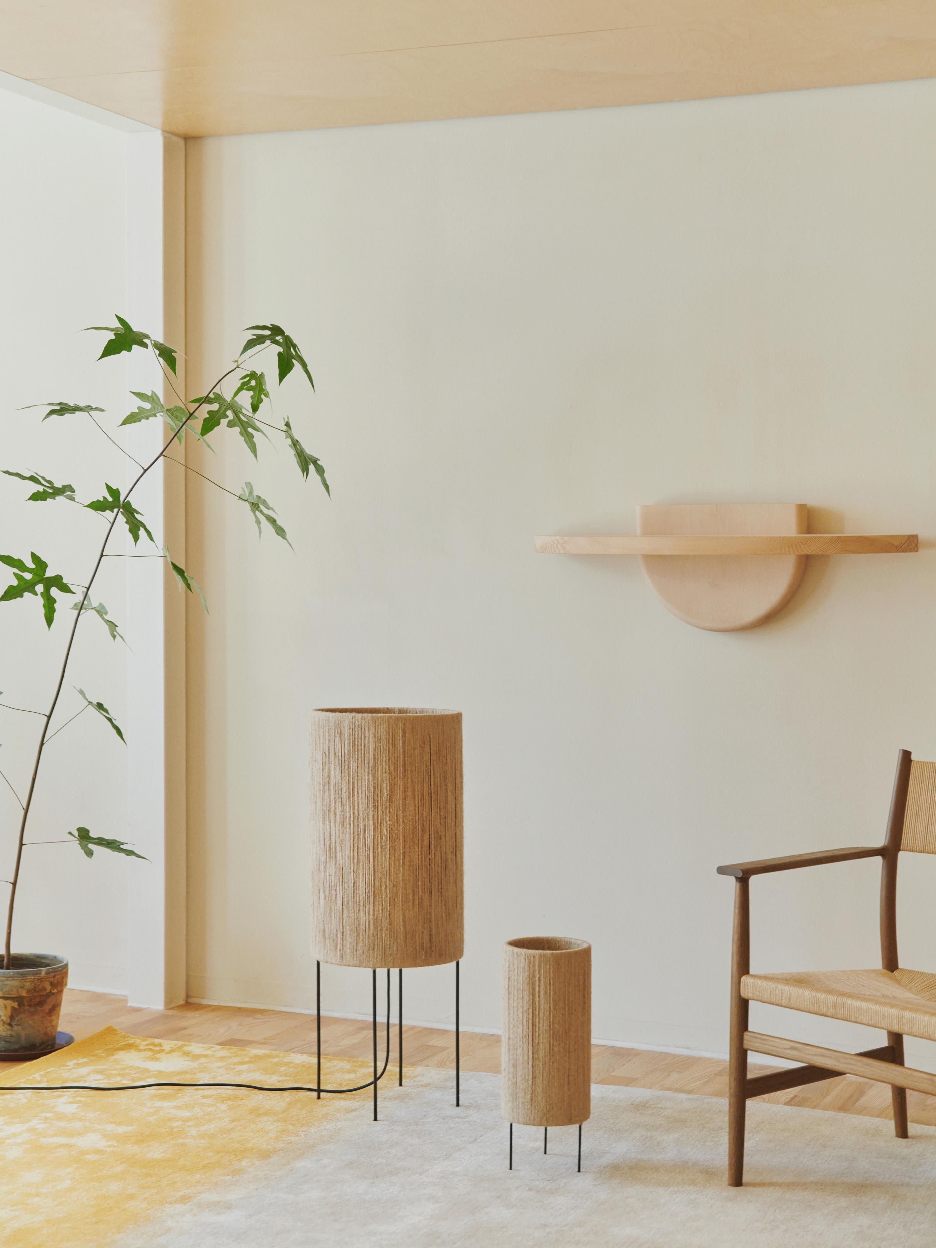 Petit lampadaire en jute Kund - Beige