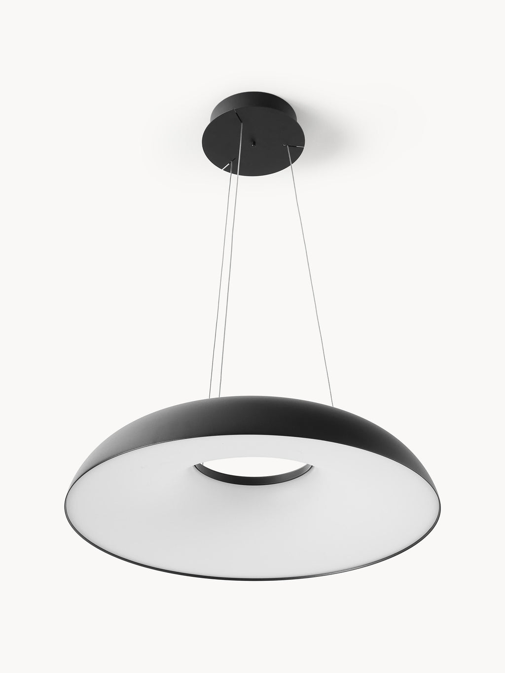 Grande suspension LED à intensité variable Roland - Noir