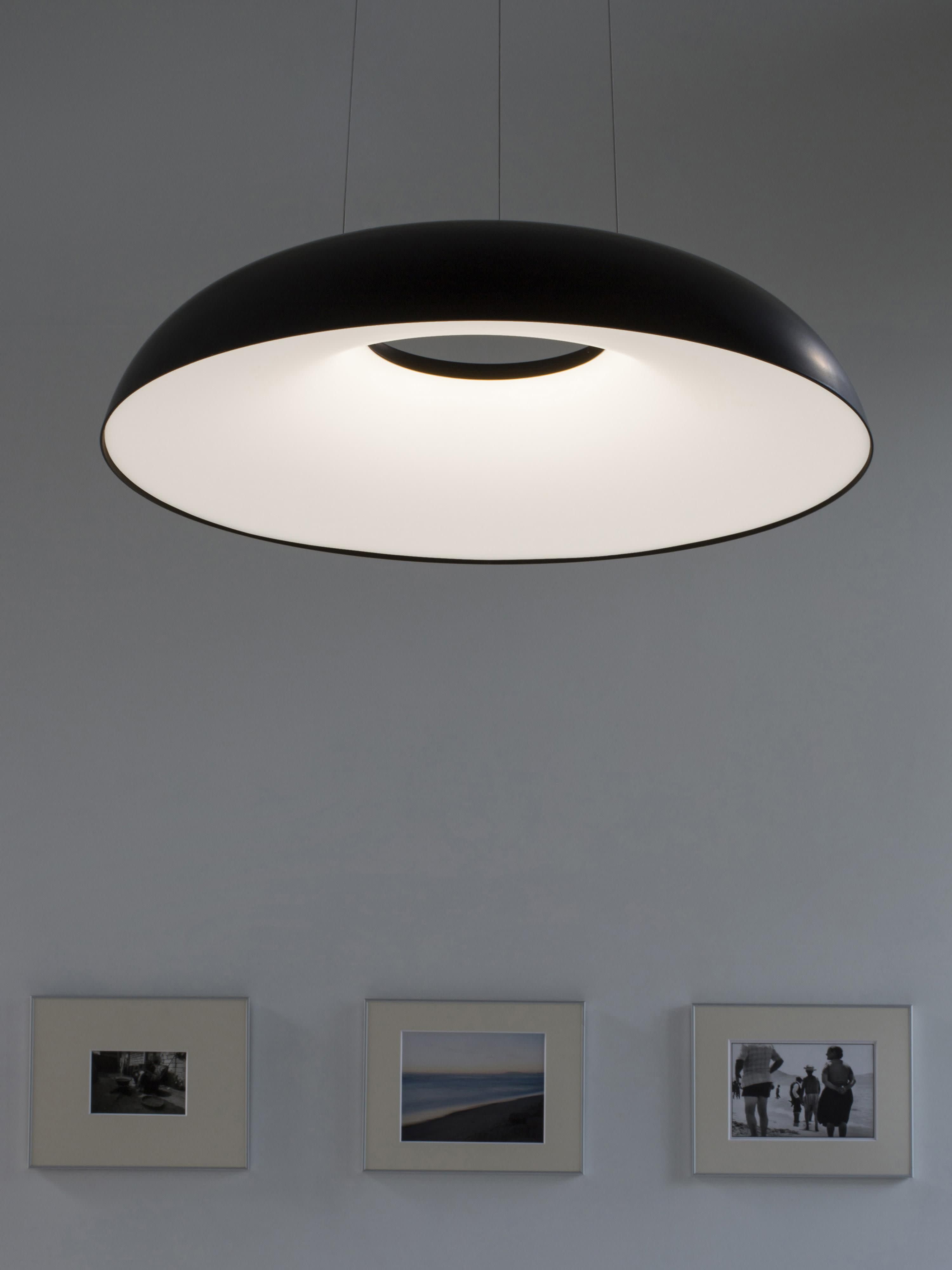 Grande suspension LED à intensité variable Roland - Noir